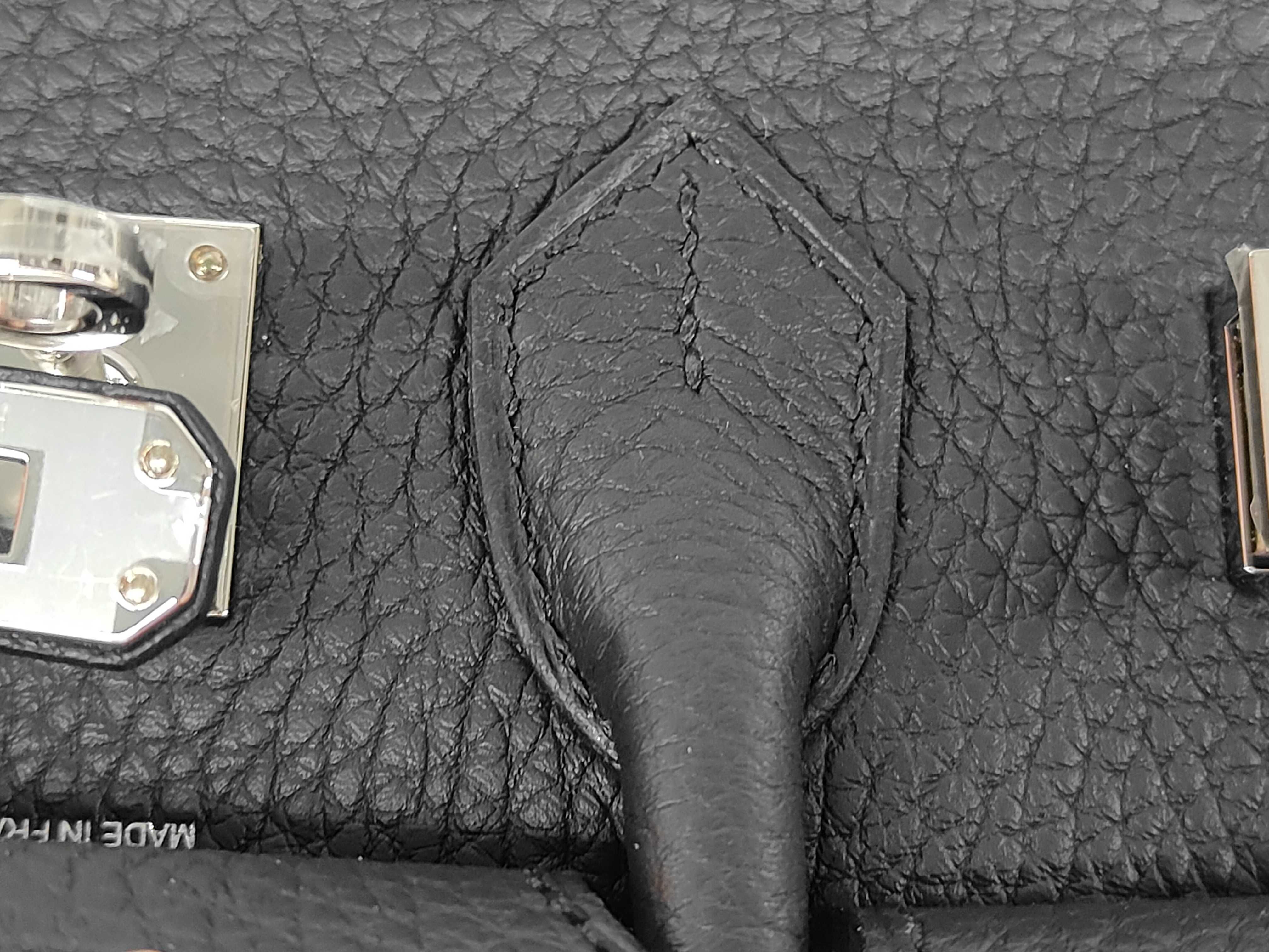 Birkin 25 Togo Black SS K Stamp Handbag — view 4