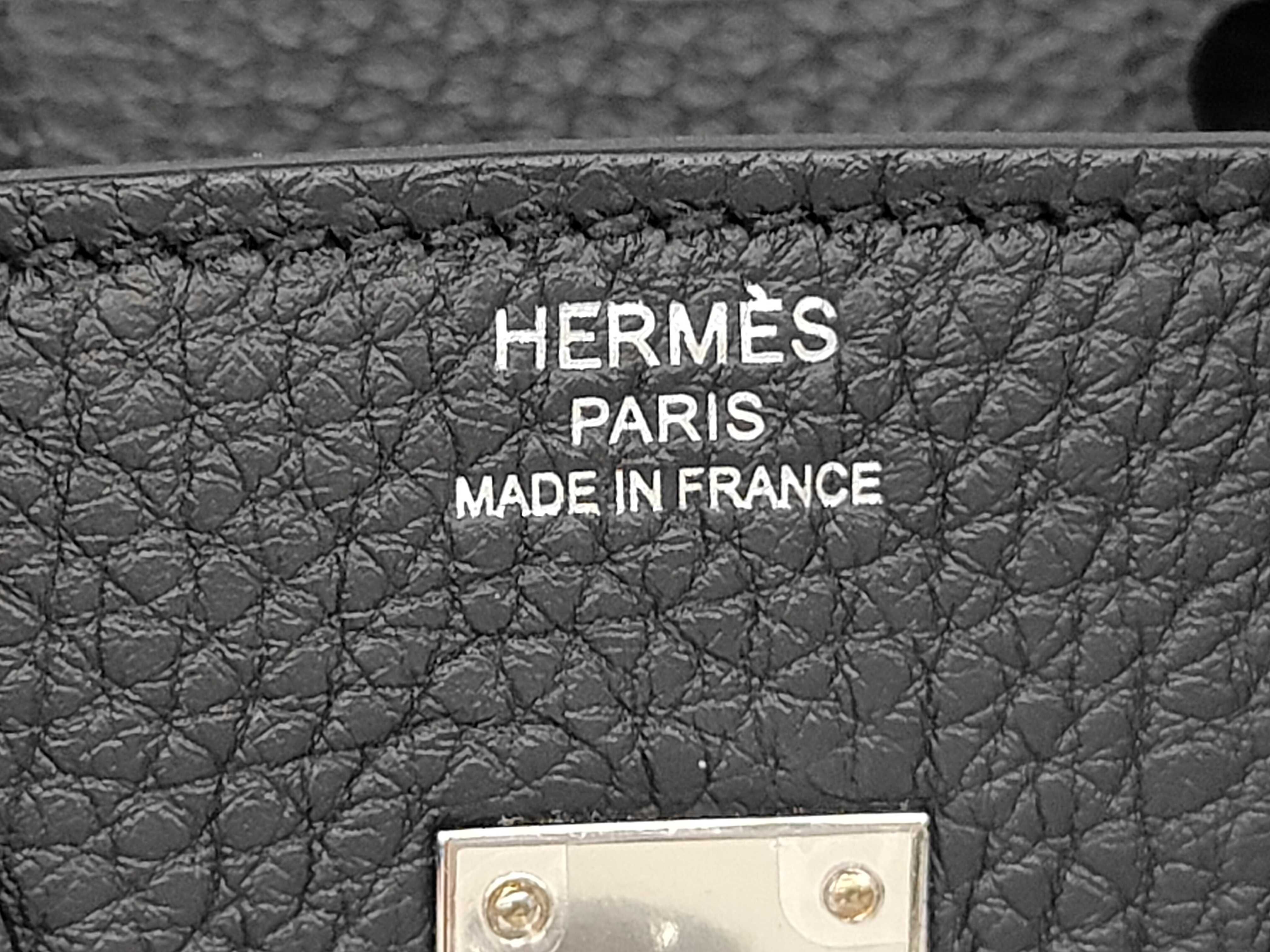 Birkin 25 Togo Black SS K Stamp Handbag — view 10
