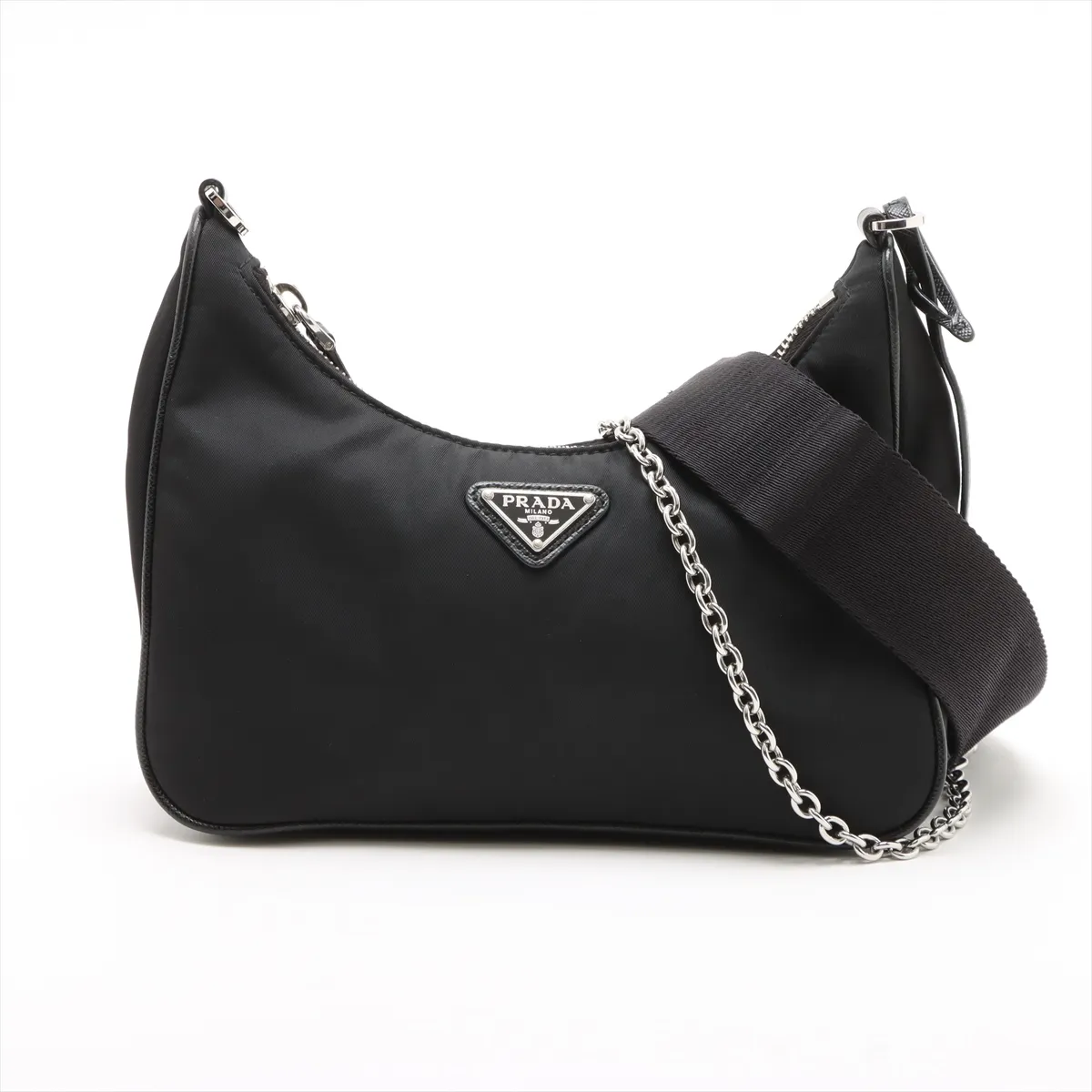 Tessuto Reedition Nylon x Leather 2WAY Shoulder Bag Black