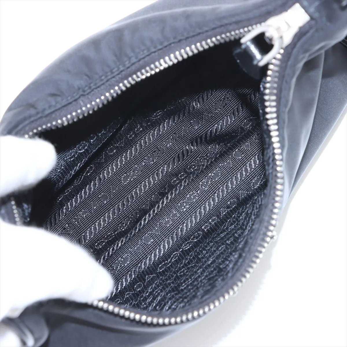 Tessuto Reedition Nylon x Leather 2WAY Shoulder Bag Black — view 6