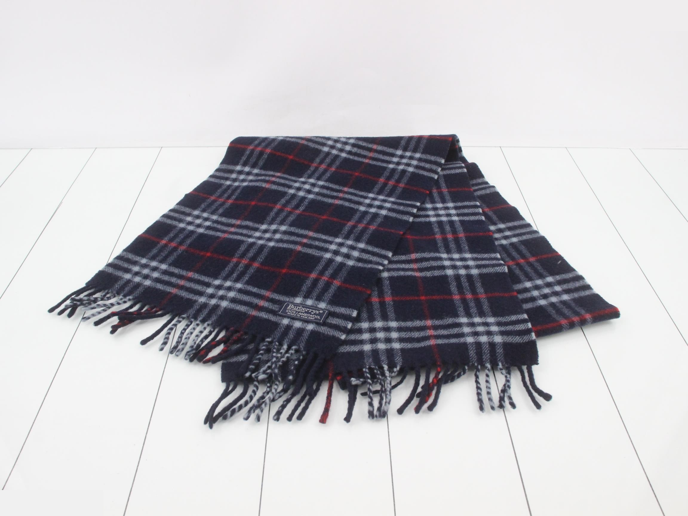 Nova Check Scarf, Navy — view 2