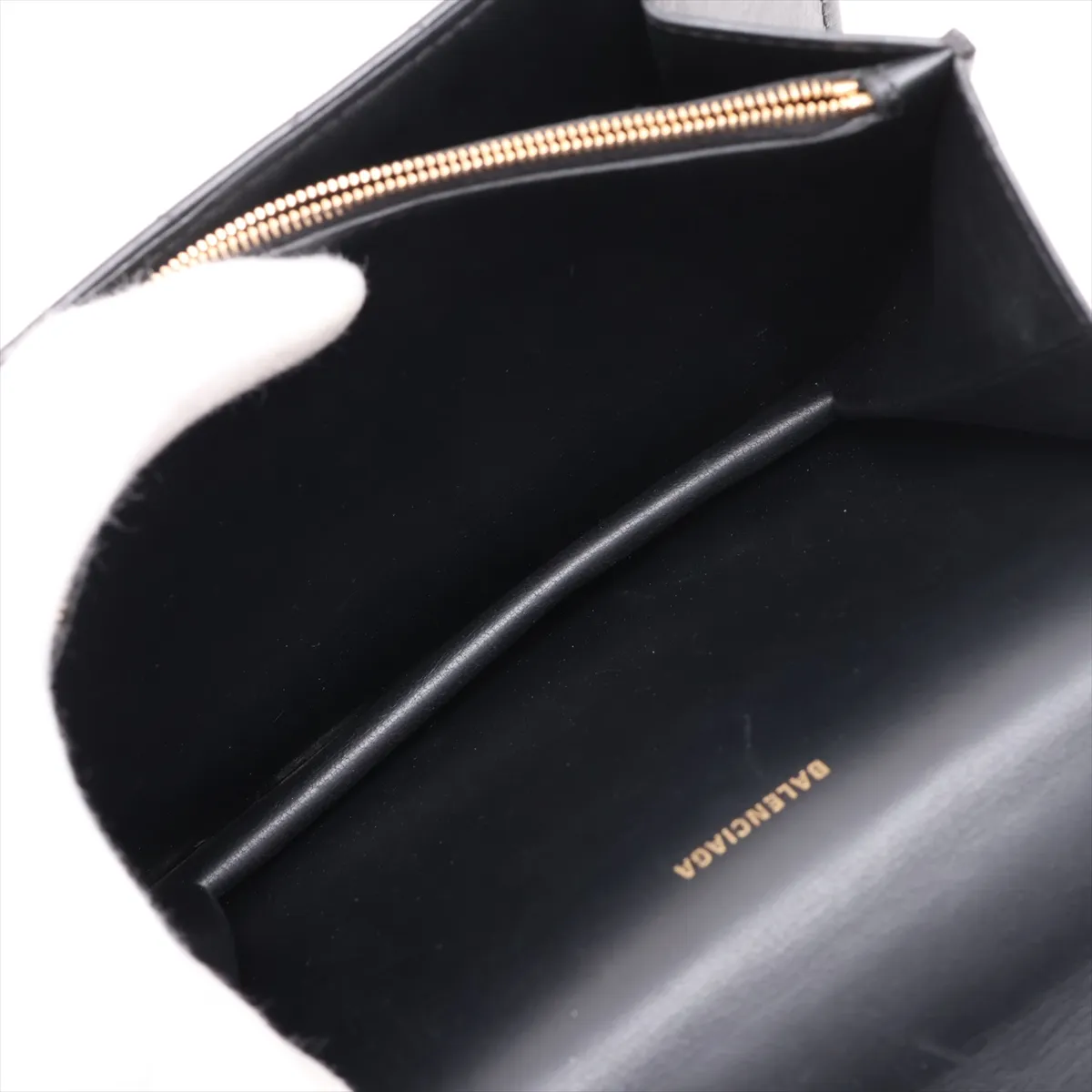 Satchel Leather Chain Shoulder Bag, Black, 580641 — view 7