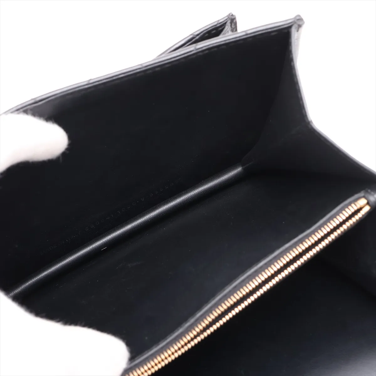 Satchel Leather Chain Shoulder Bag, Black, 580641 — view 8