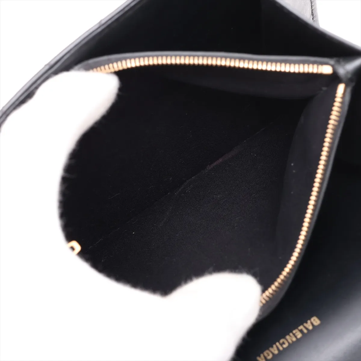 Satchel Leather Chain Shoulder Bag, Black, 580641 — view 10
