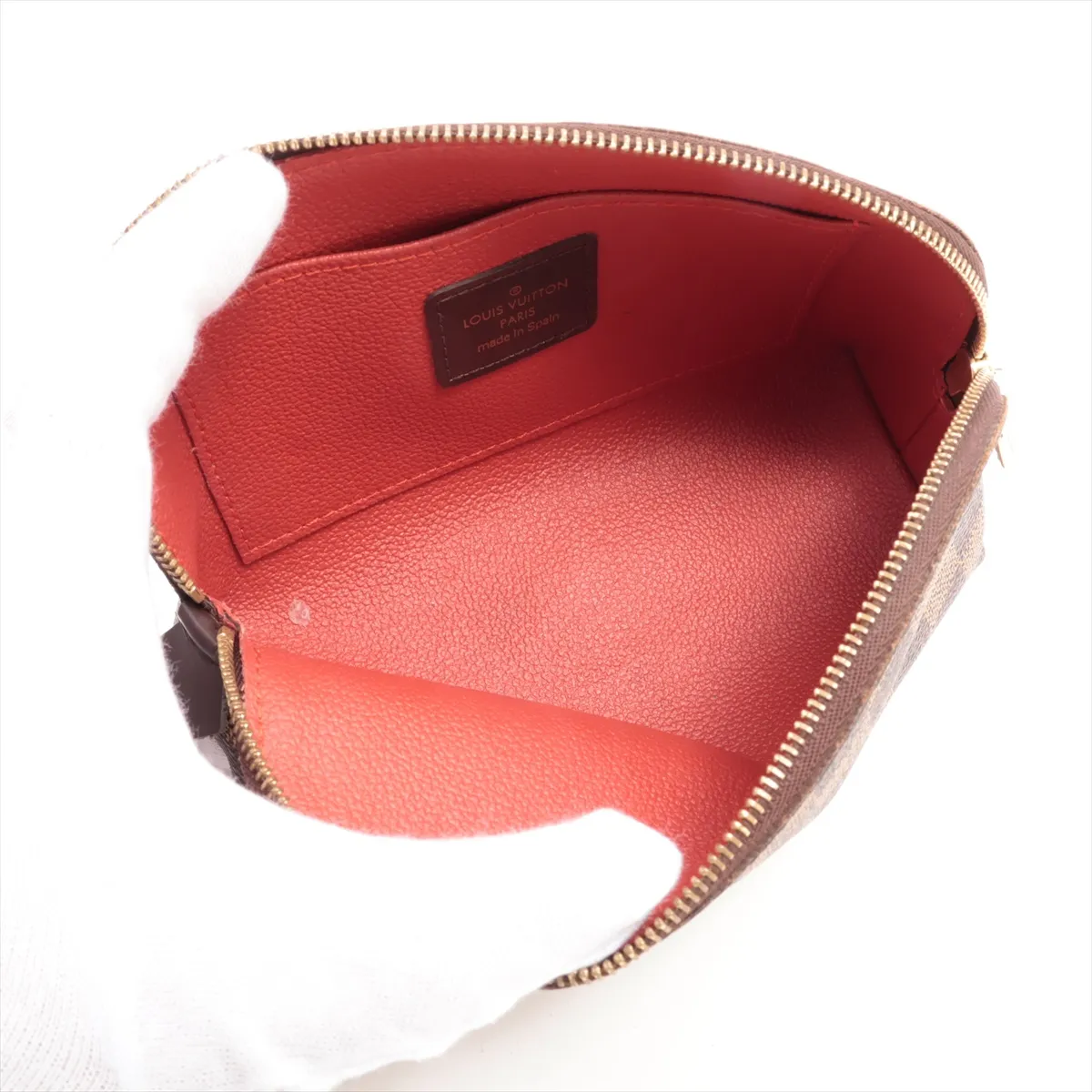 Damier Pochette Cosmetic PM N47516 CA0051 Brown Pouch — view 3