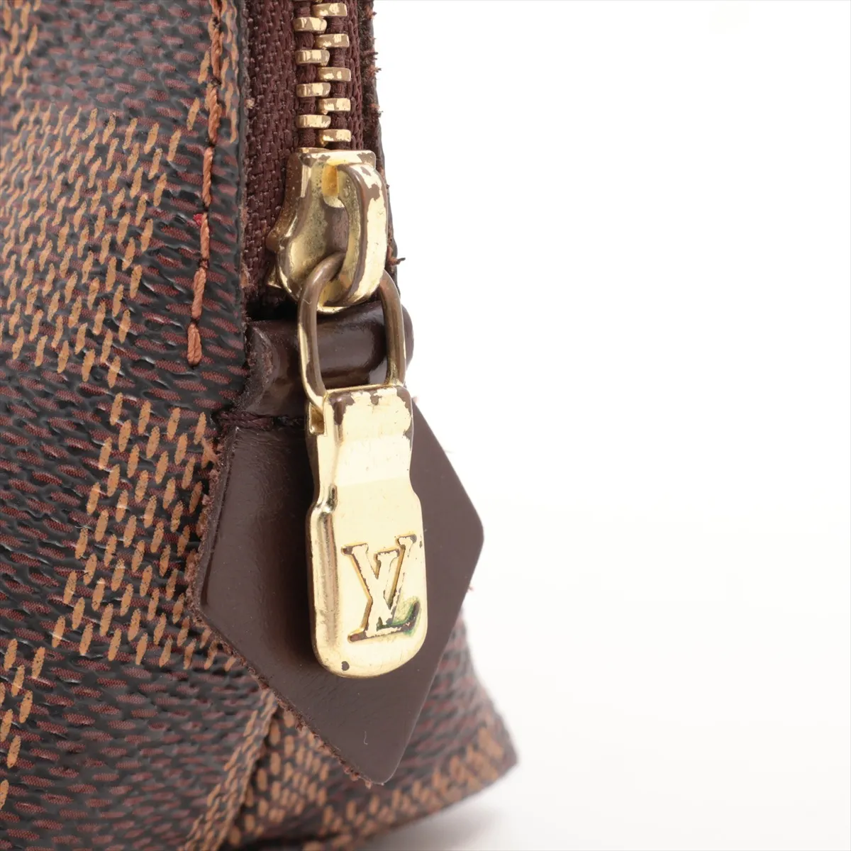 Damier Pochette Cosmetic PM N47516 CA0051 Brown Pouch — view 5