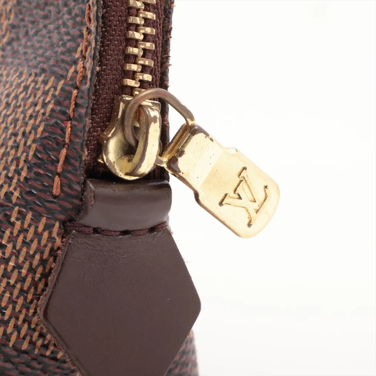 Damier Pochette Cosmetic PM N47516 CA0051 Brown Pouch — view 6