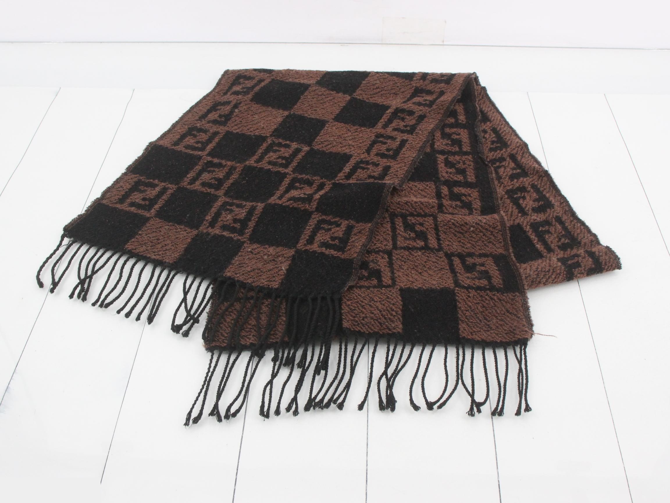 ZUCCA (accessories) - Scarf - Checkerboard pattern - Brown — view 2
