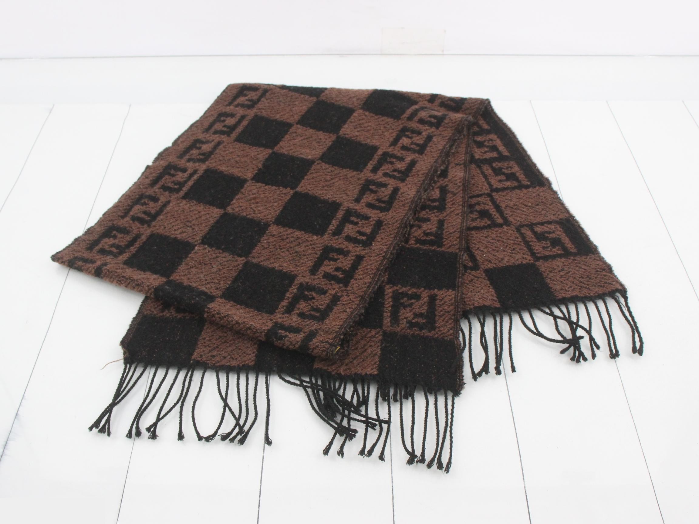 ZUCCA (accessories) - Scarf - Checkerboard pattern - Brown — view 3