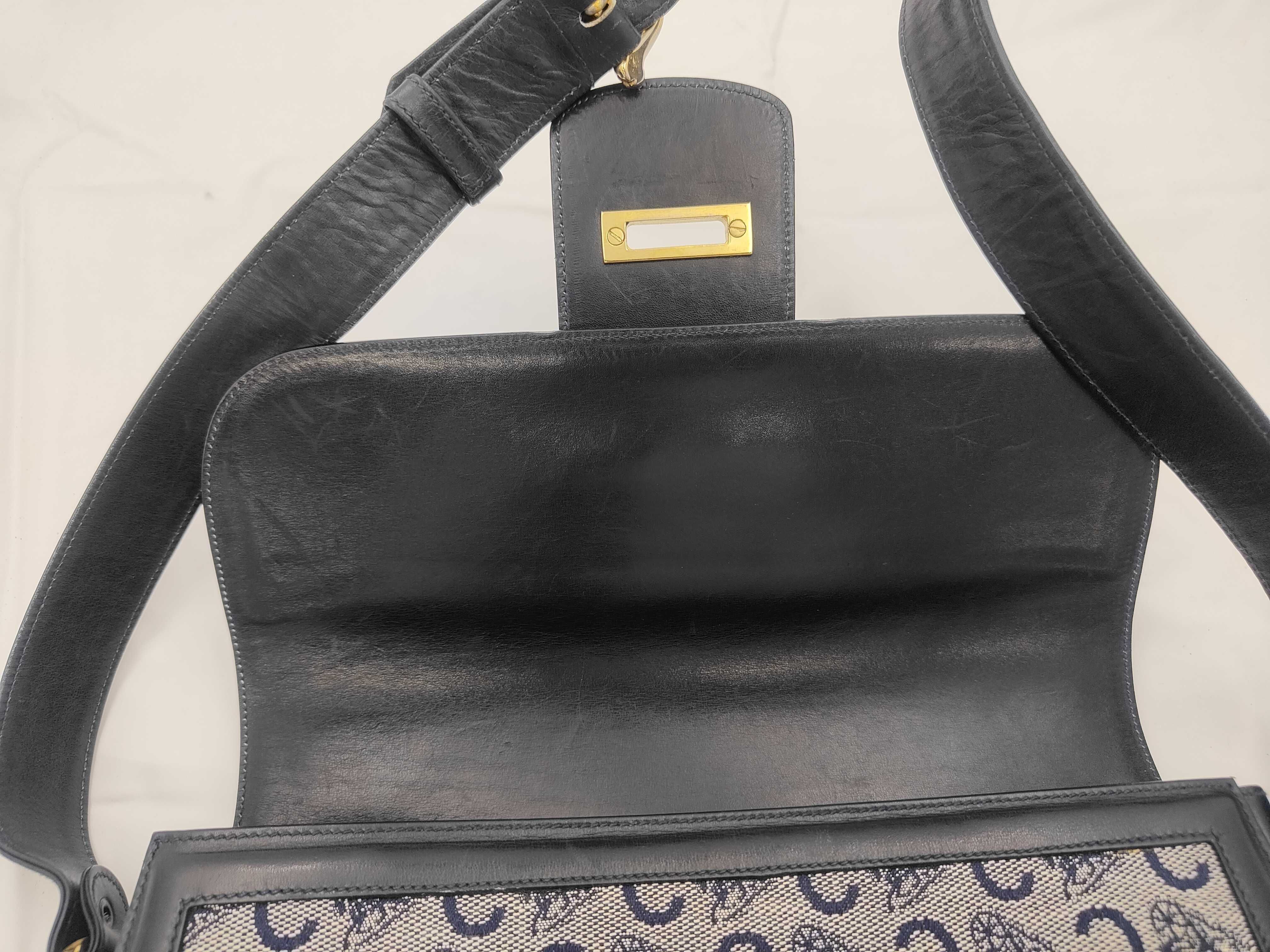 C Macadam Carriage Hardware Shoulder Bag, Navy — view 8