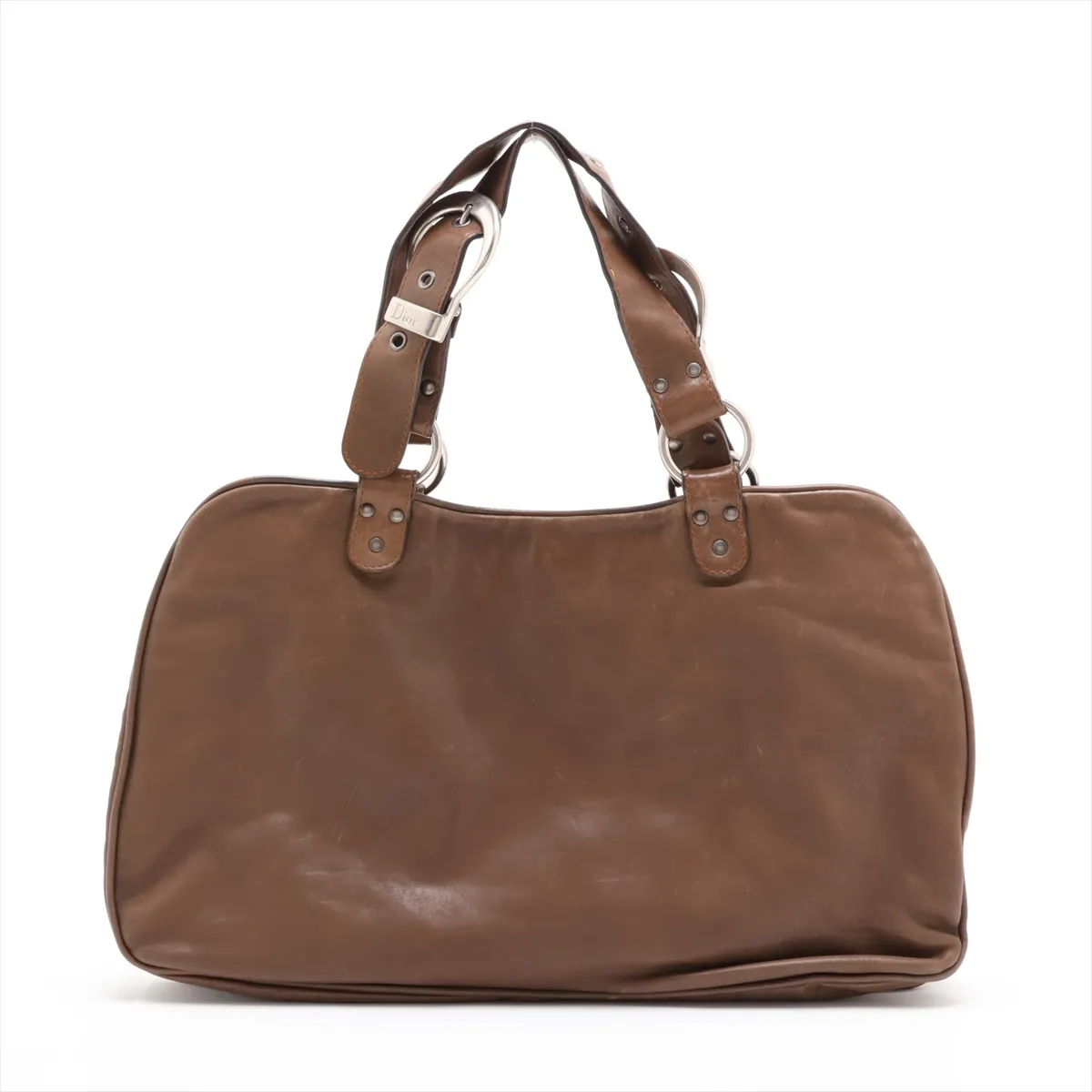 Gaucho Leather Shoulder Bag, Khaki — view 2