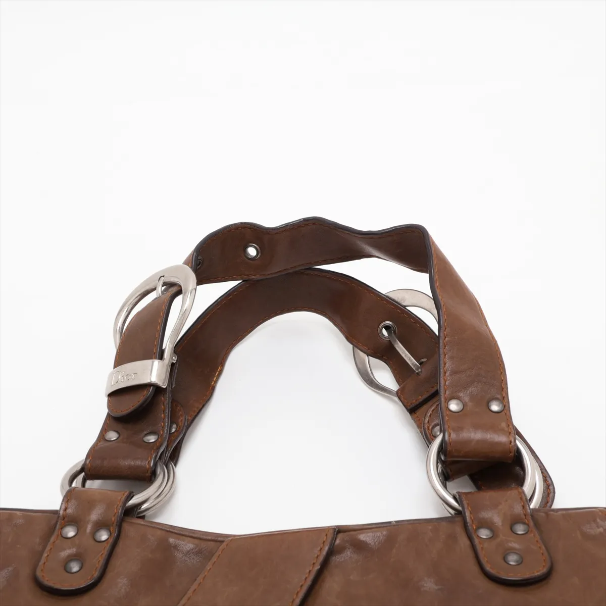 Gaucho Leather Shoulder Bag, Khaki — view 6