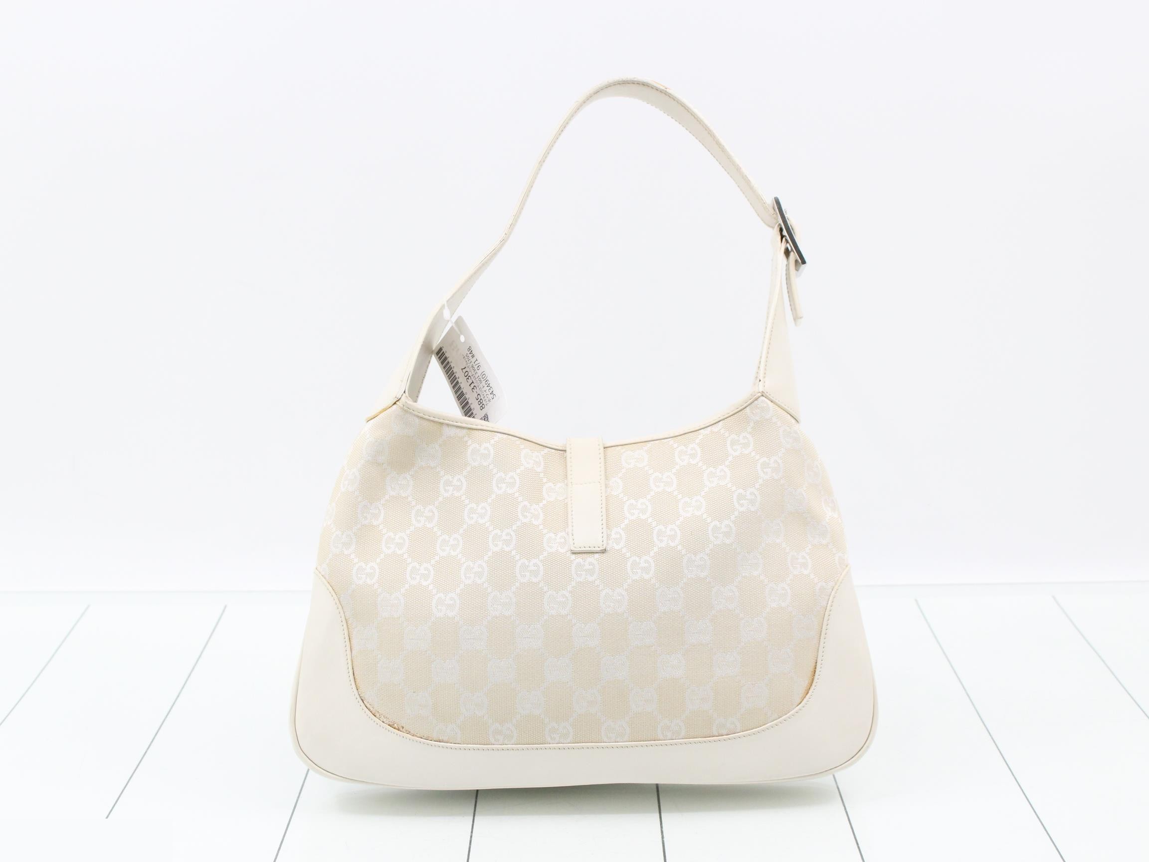 Canvas One-Shoulder Bag, Jackie, White, 001 3306 — view 2