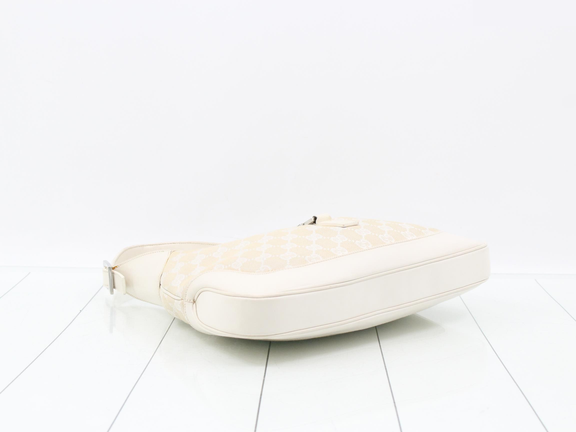Canvas One-Shoulder Bag, Jackie, White, 001 3306 — view 5