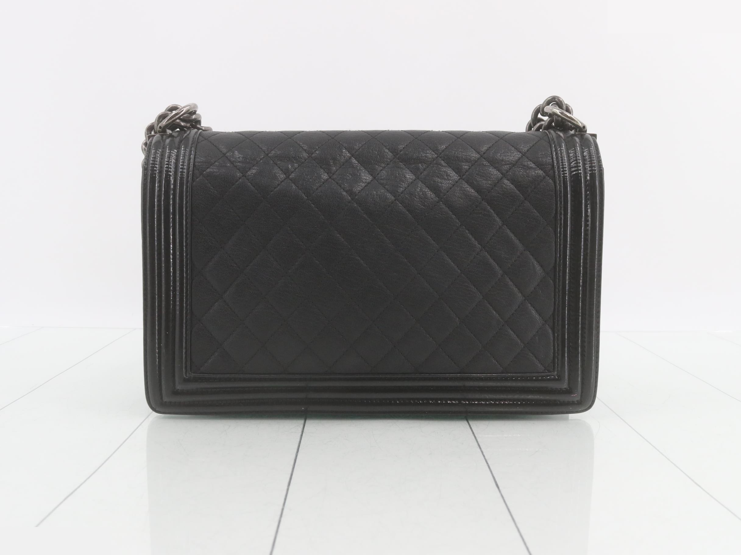 BOY CHANEL Leather Enamel Shoulder Bag — view 2