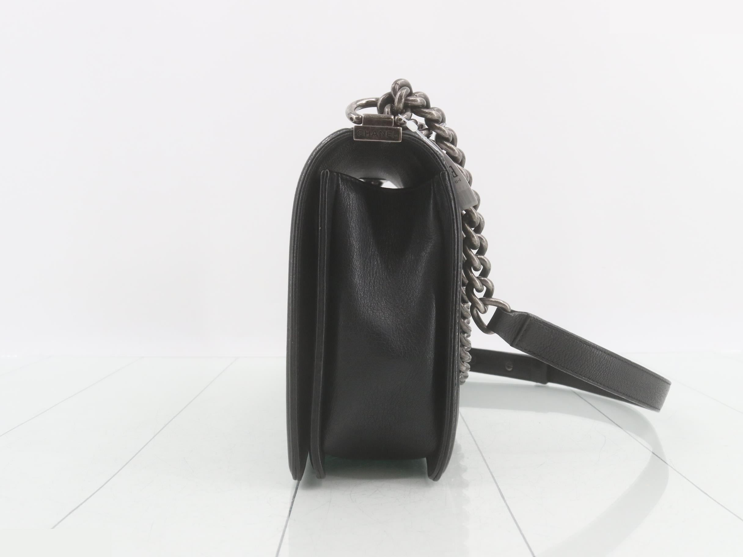 BOY CHANEL Leather Enamel Shoulder Bag — view 3