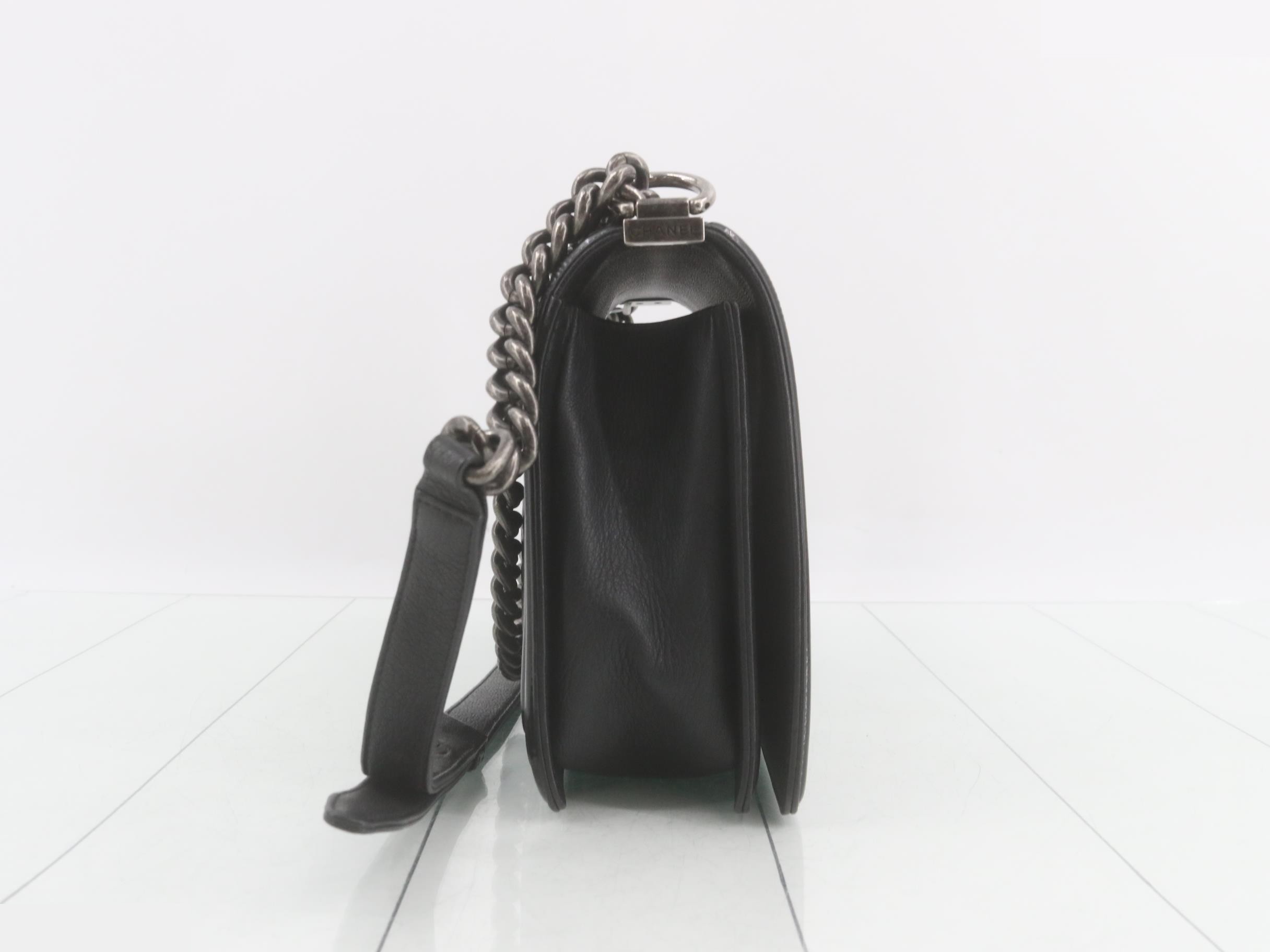 BOY CHANEL Leather Enamel Shoulder Bag — view 4