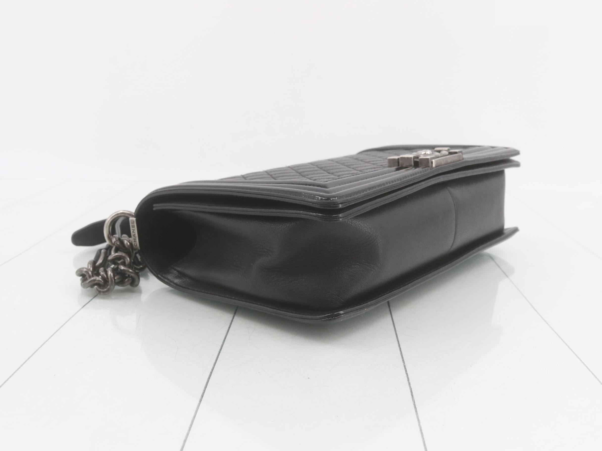 BOY CHANEL Leather Enamel Shoulder Bag — view 5