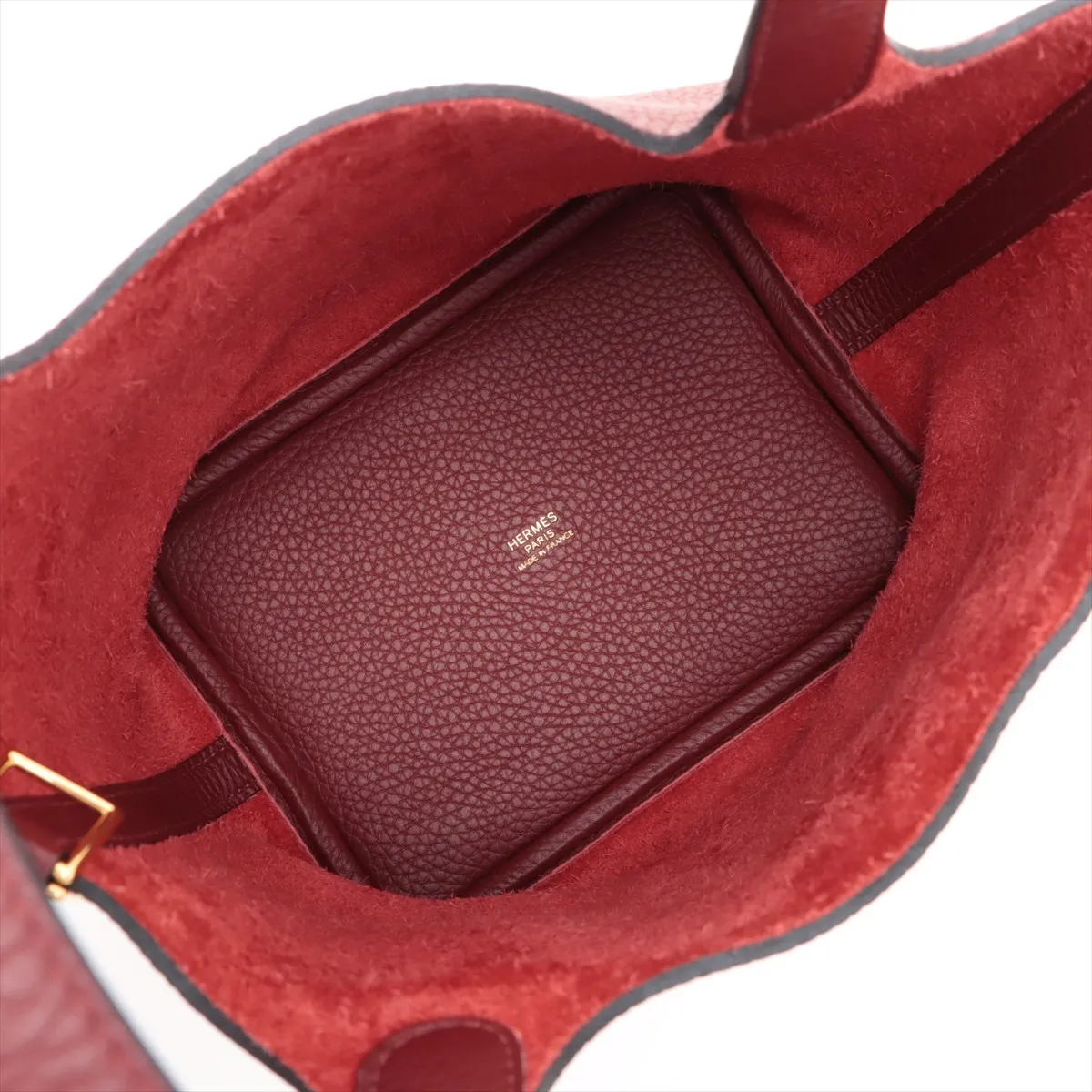 Picotan Lock 18 PM Taurillon Clemence Rouge Ash Gold hardware U:2022 — view 7