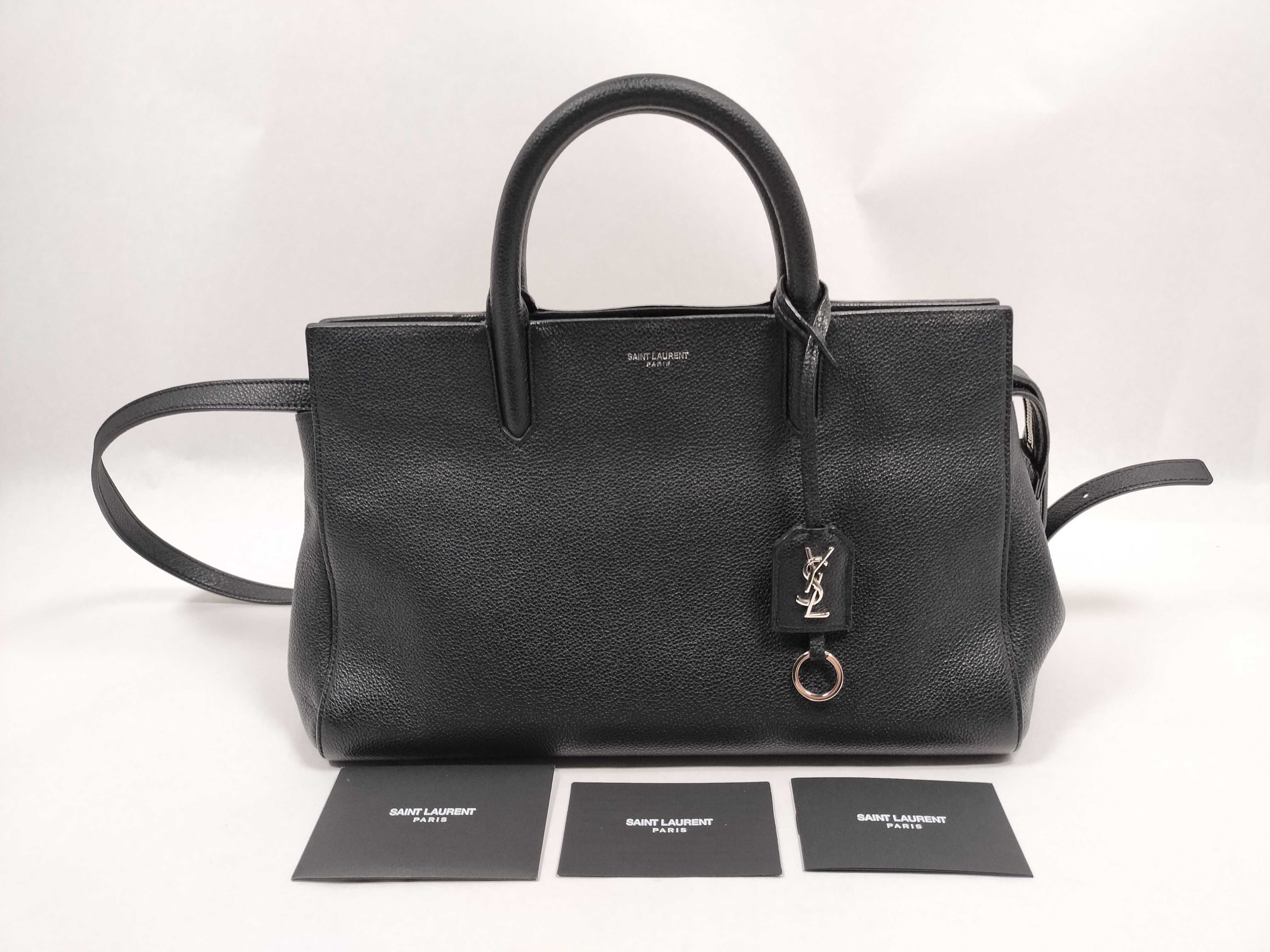 Cabarit Gauche Leather 2-Way Handbag, Black Shoulder Bag