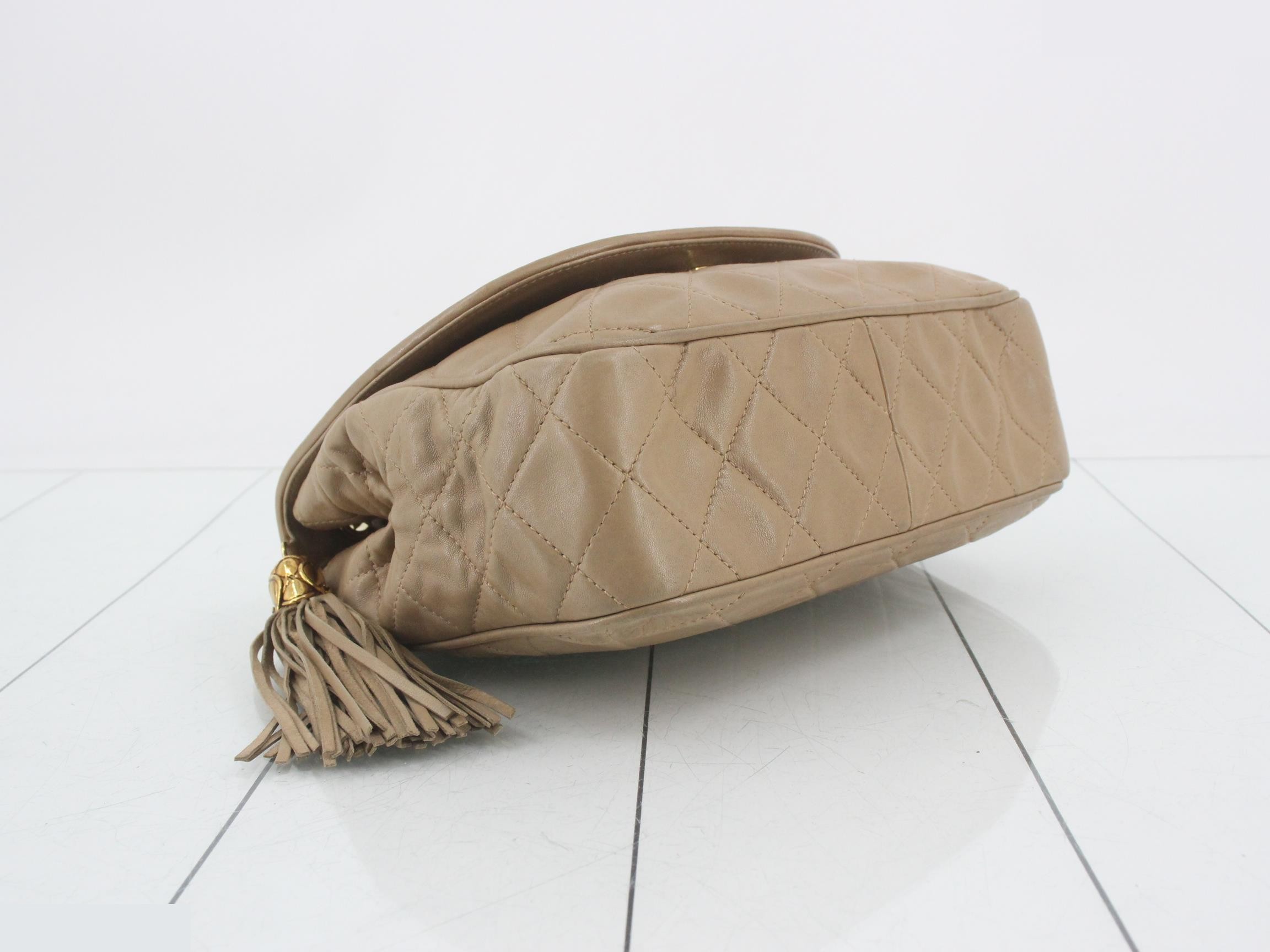 Matelassé Leather Fringe Chain Shoulder Bag — view 5