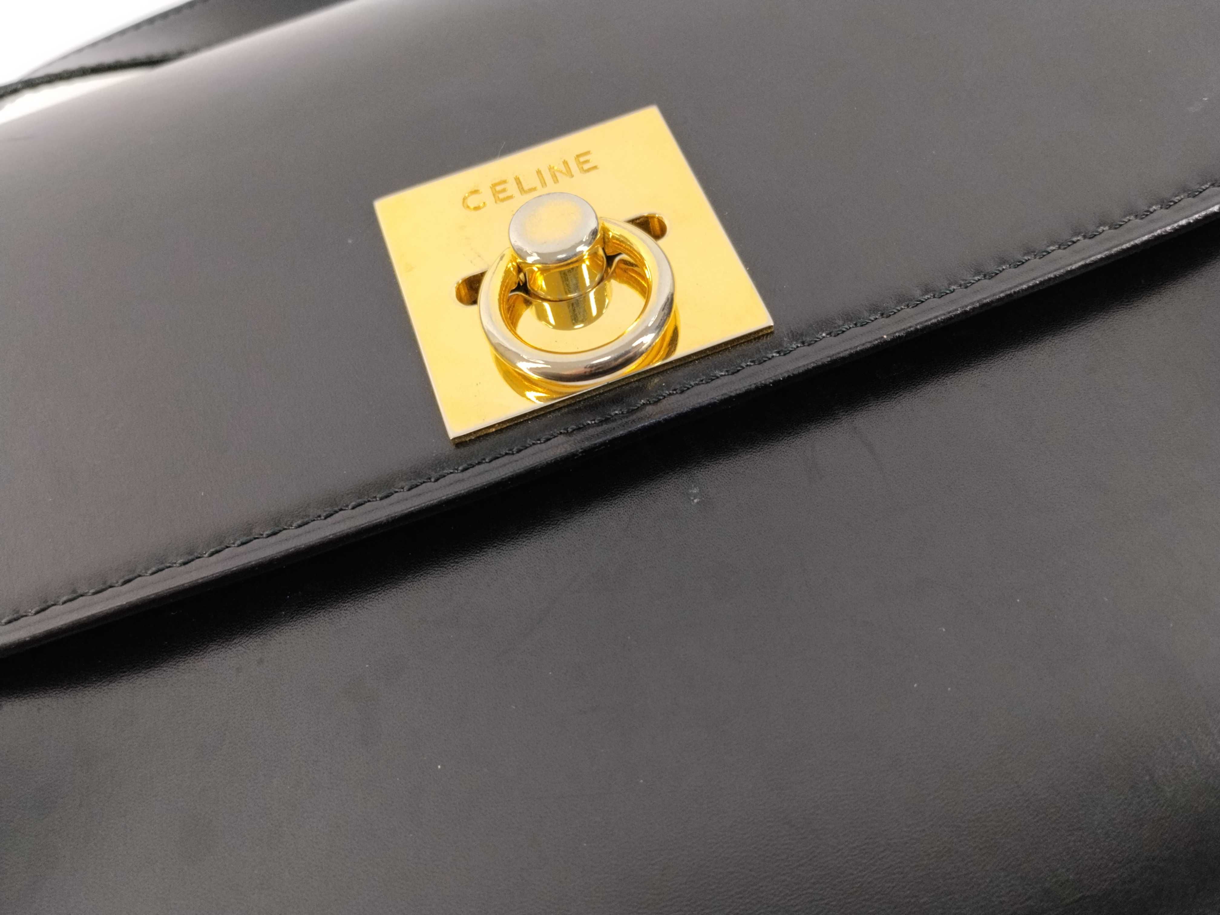 Old Celine Vintage Leather Shoulder Bag — view 8