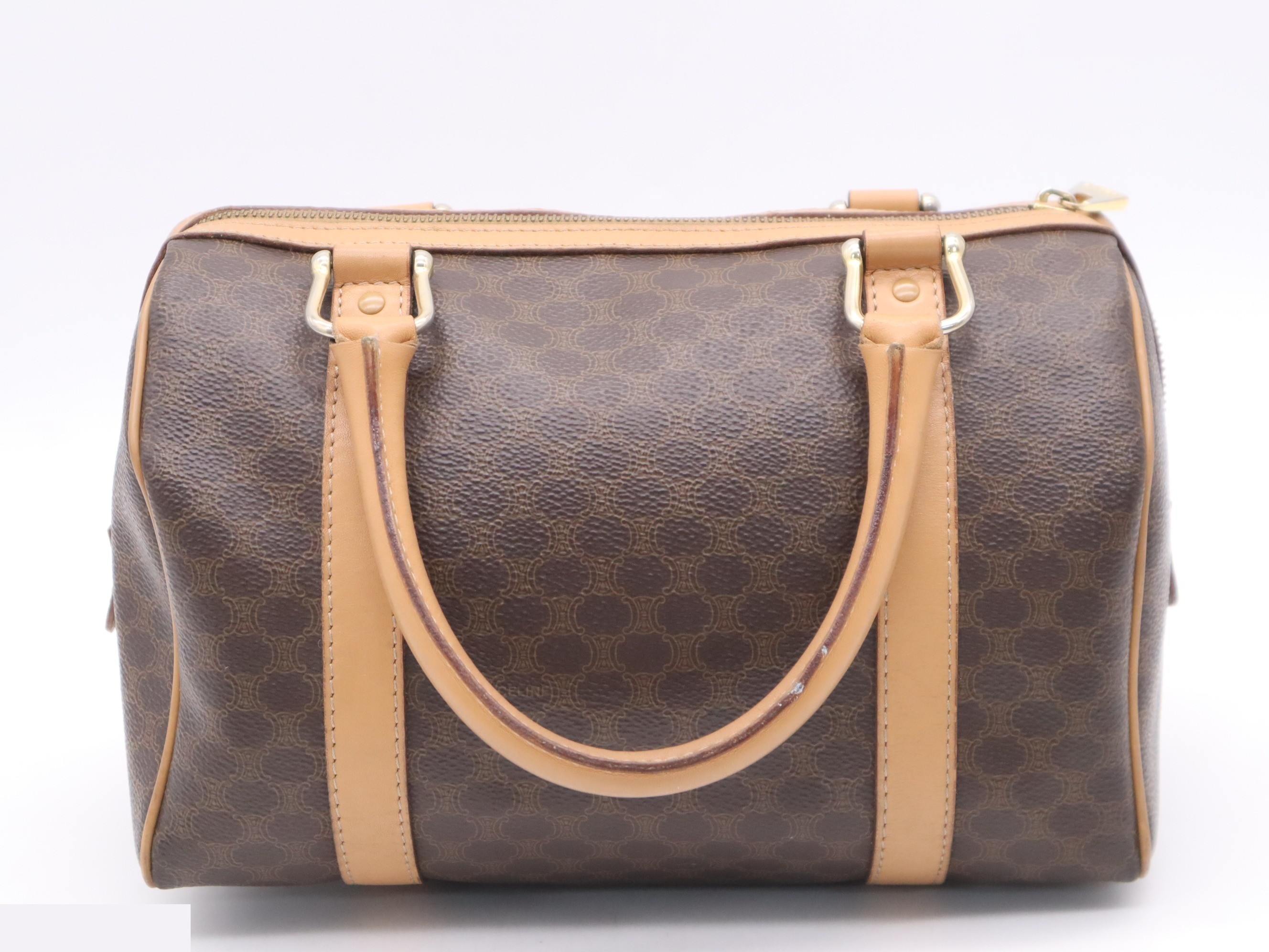 PVC x Leather Macadam Mini Boston Bag, Brown, Gold Hardware — view 2