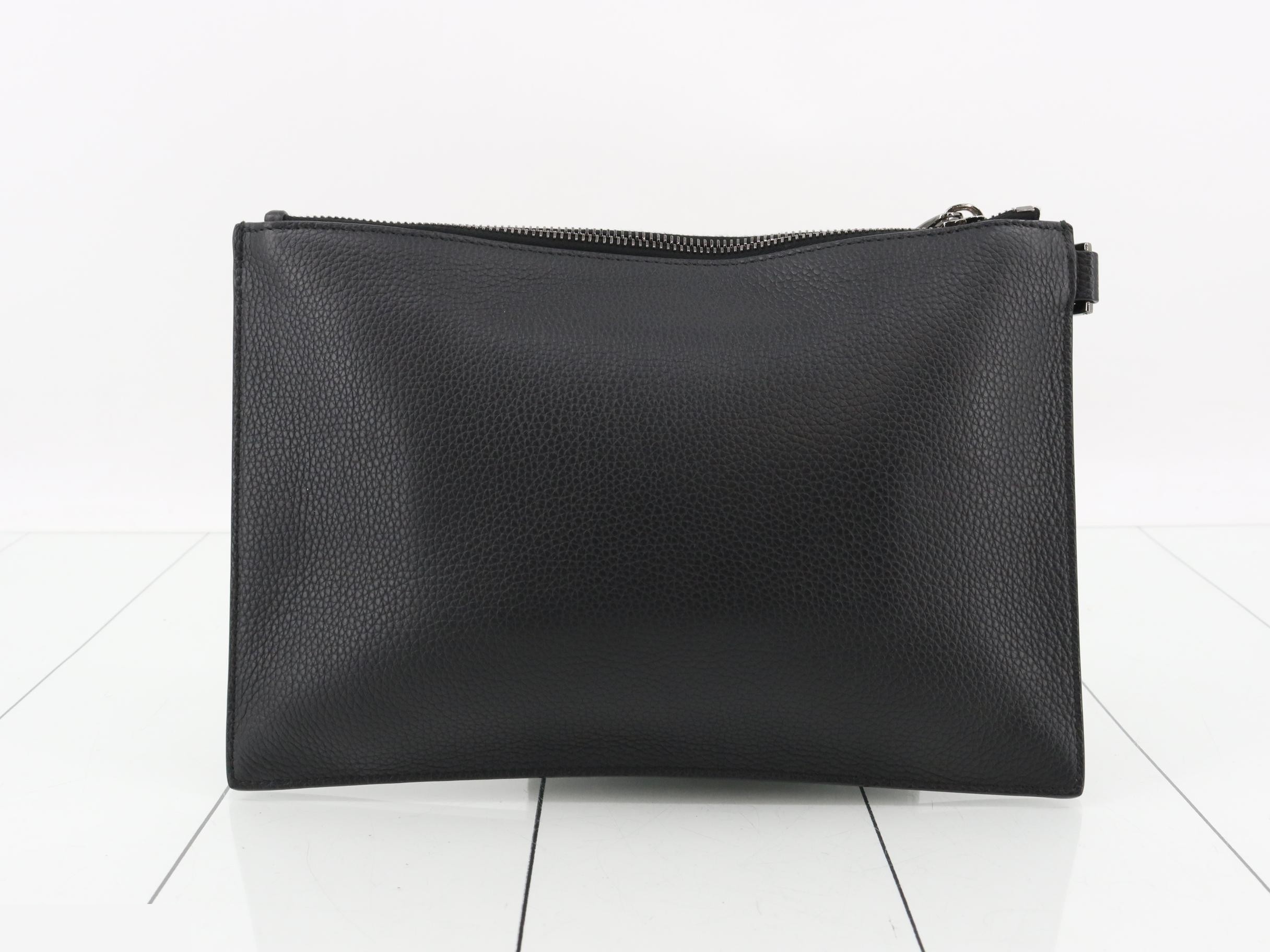 Clutch pouch, black, with strap — view 2