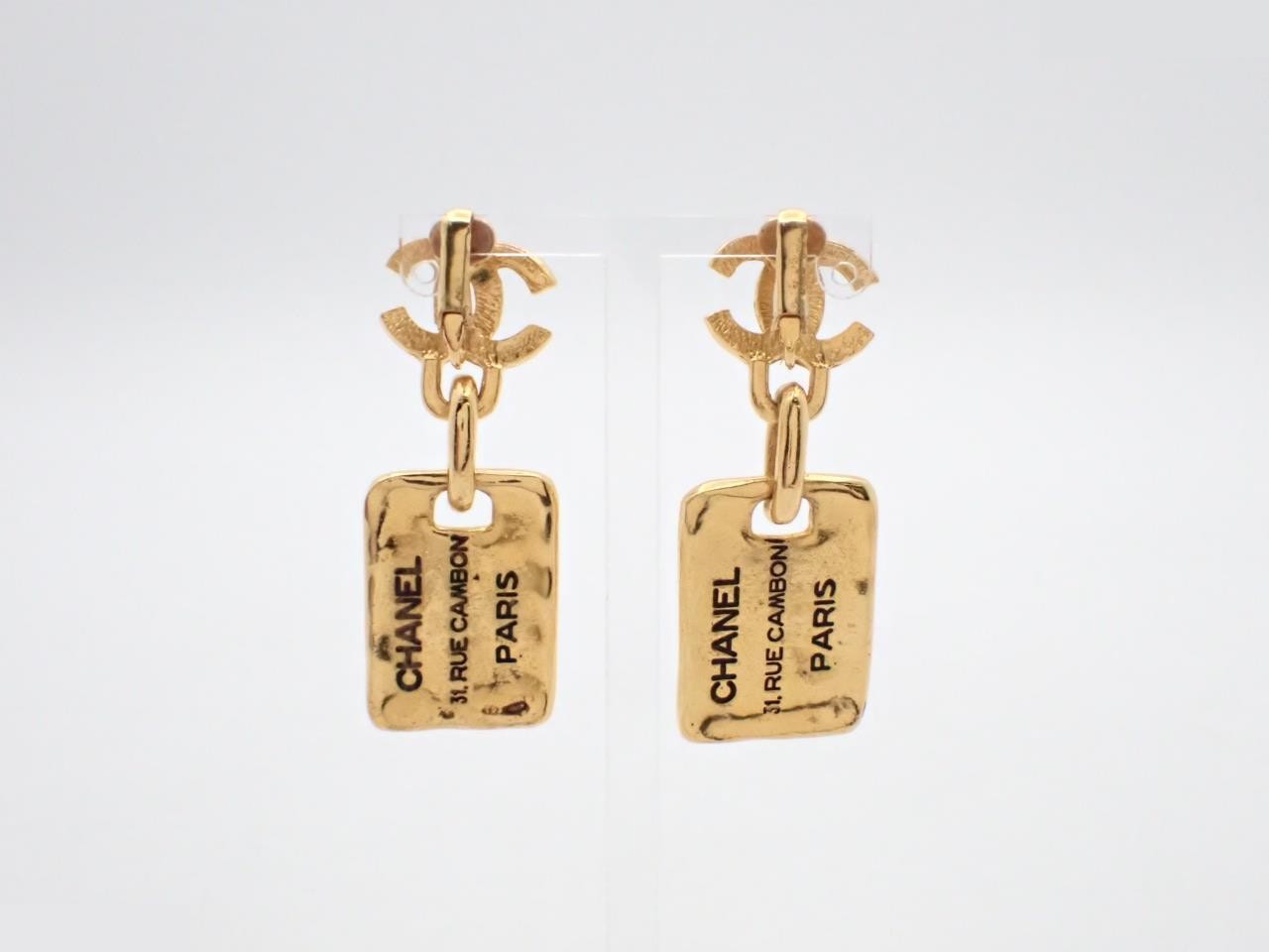 Coco mark gold earrings — view 2