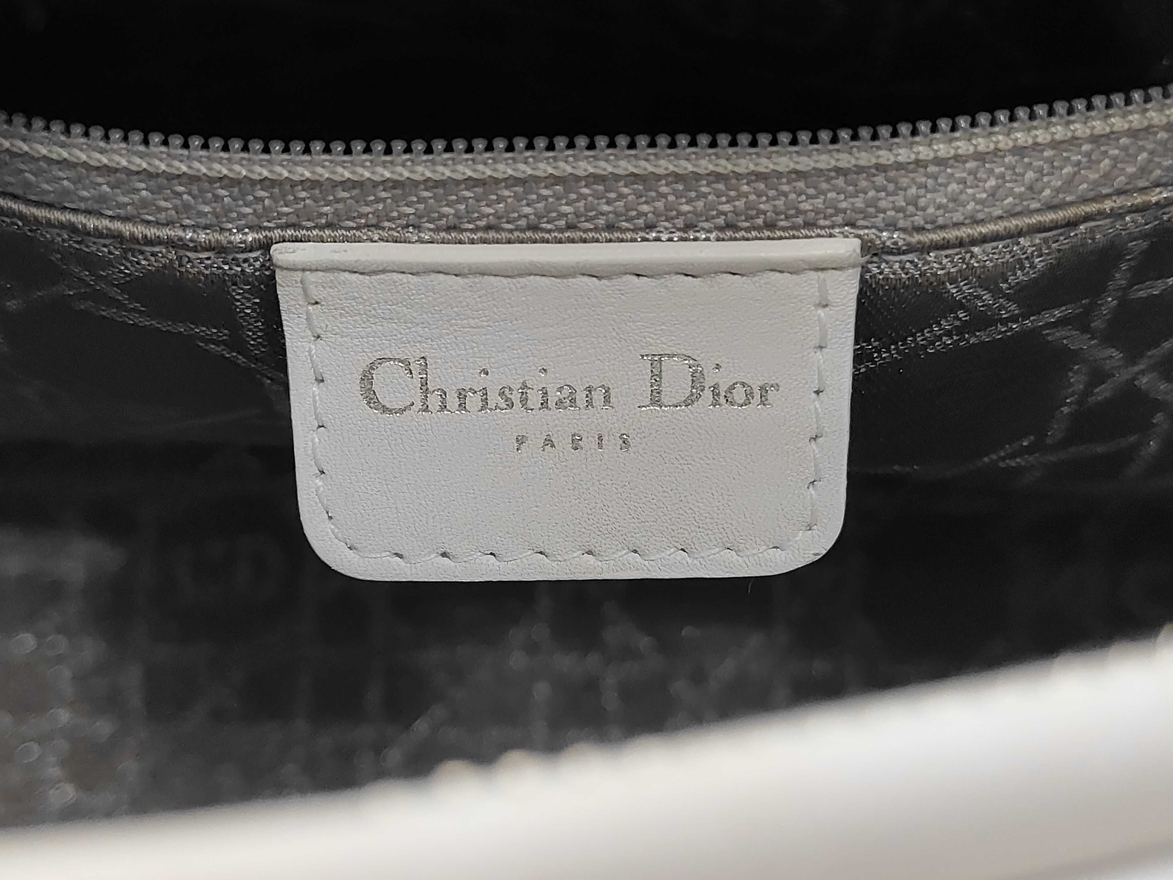 Lady Dior CD Lady Medium Cannage 2-Way Studded Lambskin White Silver Hardware 09-MA-1023 Strap 24x20x10cm Shoulder Strap Approx. 90cm Handbag — view 11