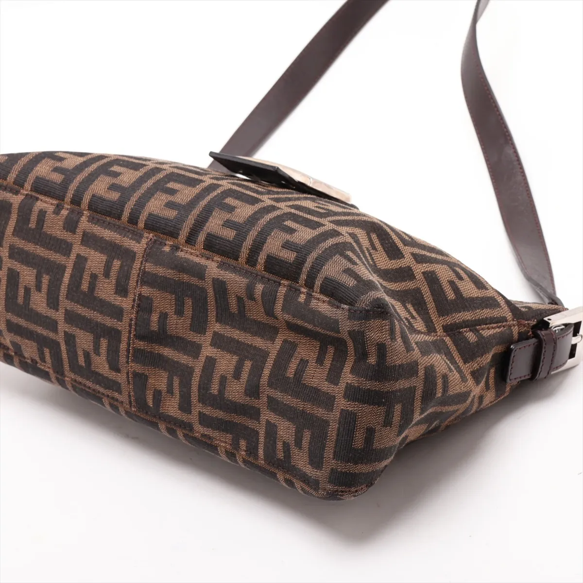 Zucca Canvas x Leather Shoulder Bag, Brown, 26566 — view 3