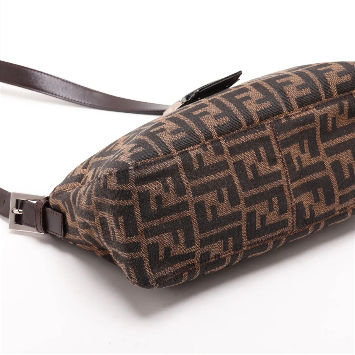 Zucca Canvas x Leather Shoulder Bag, Brown, 26566 — view 4