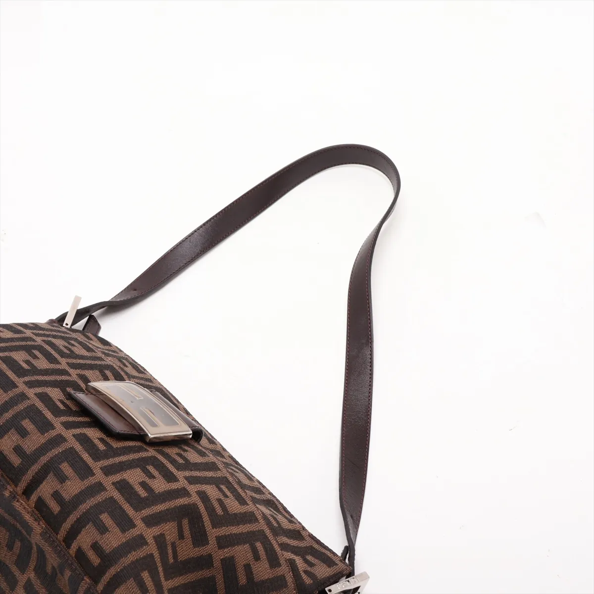 Zucca Canvas x Leather Shoulder Bag, Brown, 26566 — view 5
