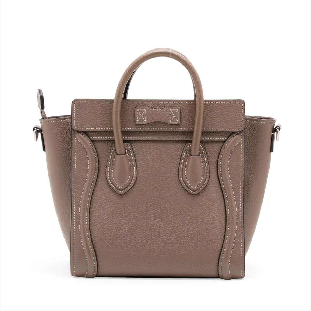 Luggage Nano Shopper Leather 2-Way Handbag, Beige — view 2