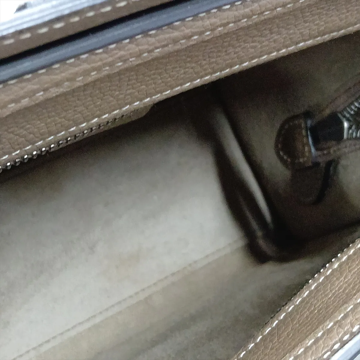 Luggage Nano Shopper Leather 2-Way Handbag, Beige — view 12