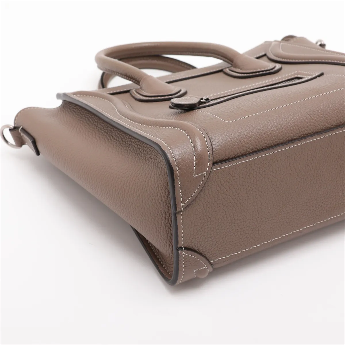 Luggage Nano Shopper Leather 2-Way Handbag, Beige — view 4