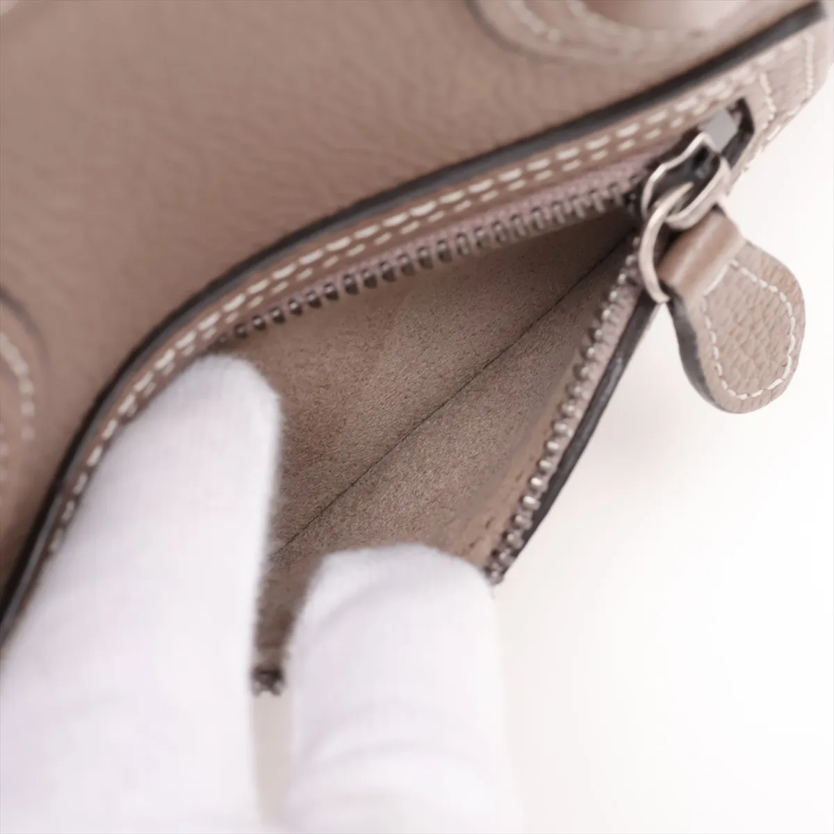 Luggage Nano Shopper Leather 2-Way Handbag, Beige — view 10