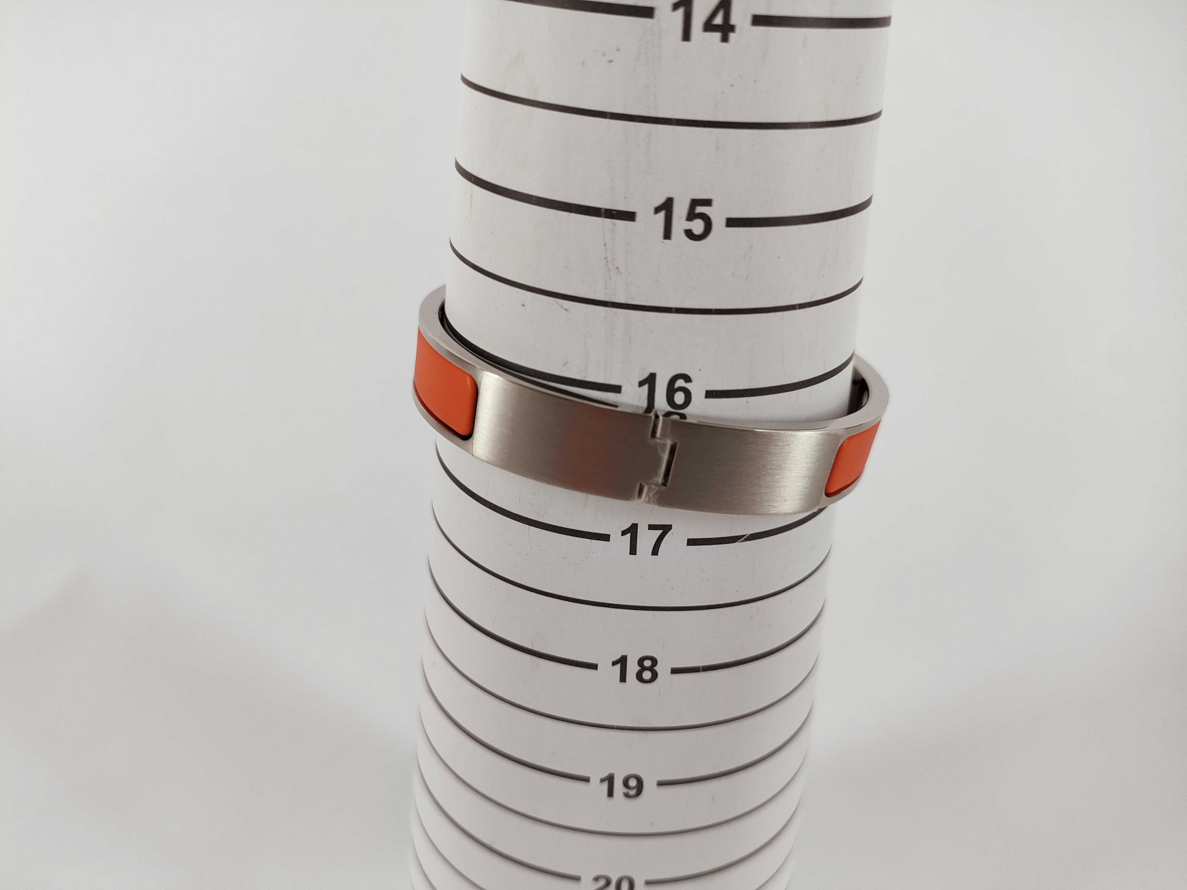 Click H Bangle, Silver x Orange, Bracelet/Bangle — view 11