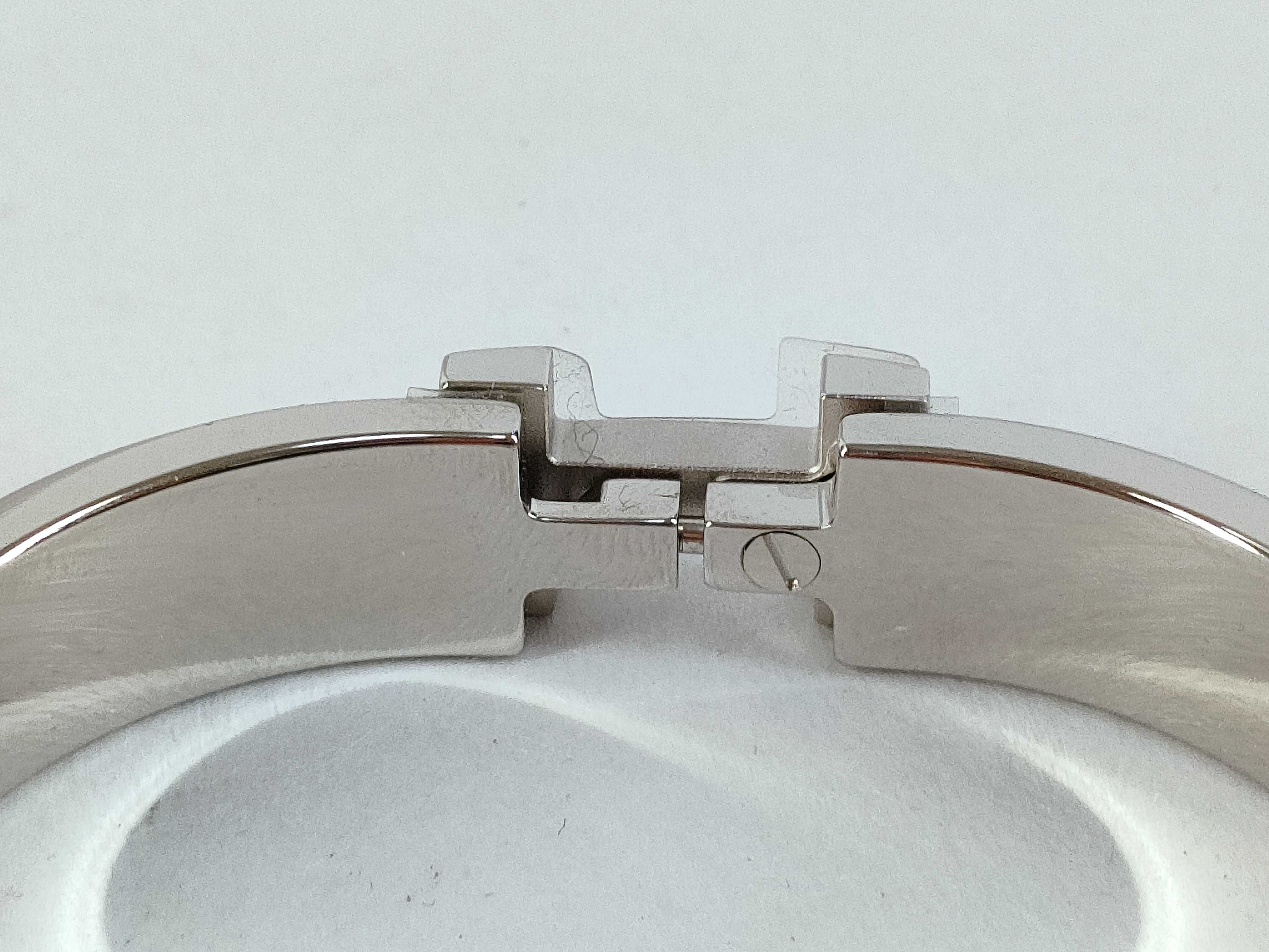 Click H Bangle, Silver x Orange, Bracelet/Bangle — view 3