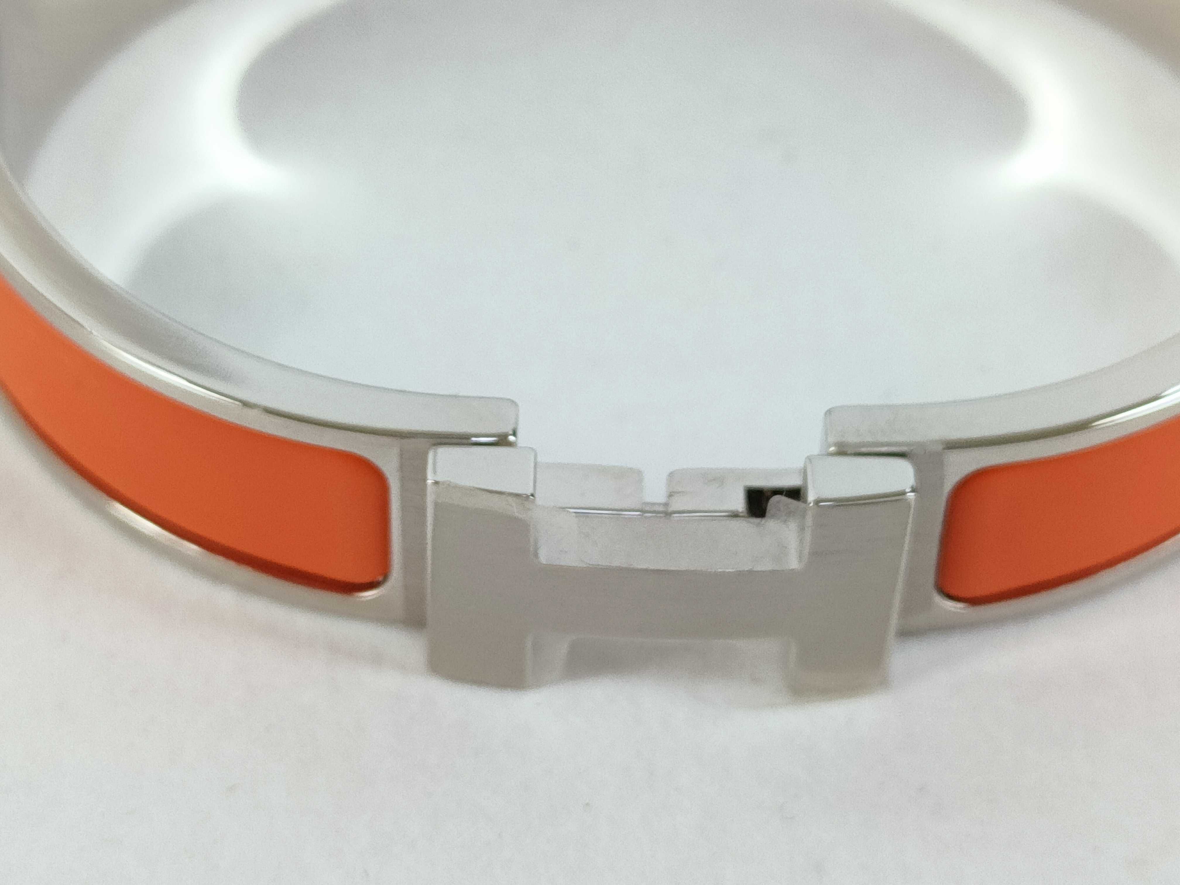 Click H Bangle, Silver x Orange, Bracelet/Bangle — view 4