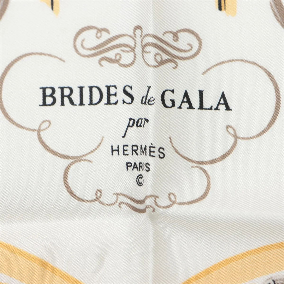 Carre 45 BRIDES de GALA Ceremony Bridle Scarf Silk Yellow — view 6
