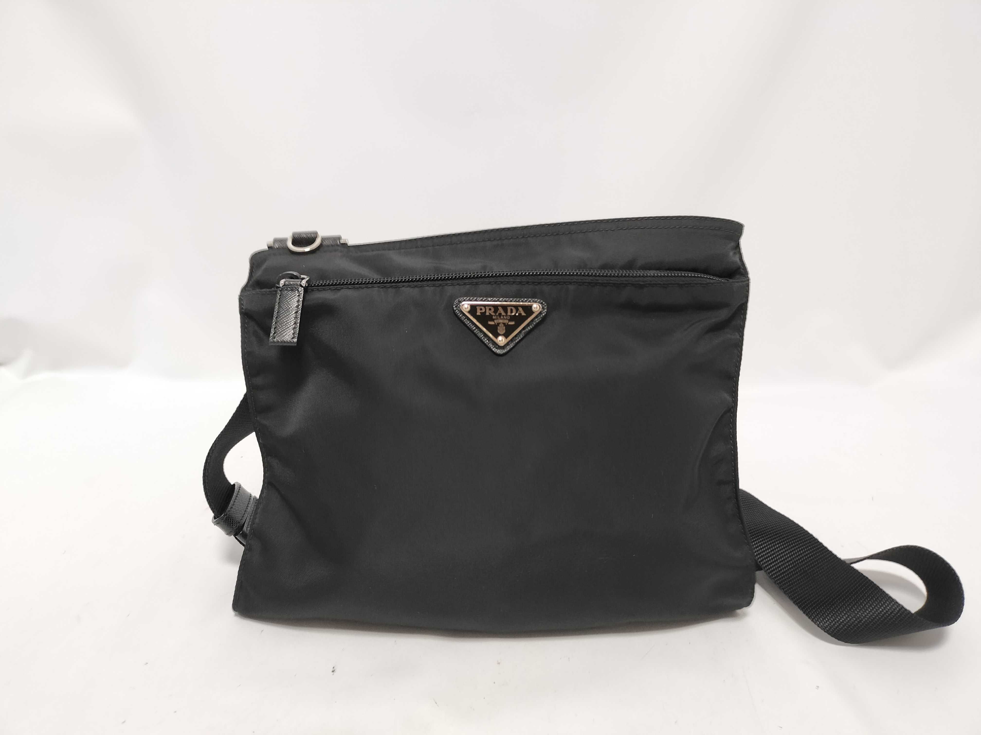 Nylon Prada Tessuto Nylon x Leather Shoulder Bag Black Shoulder Bag
