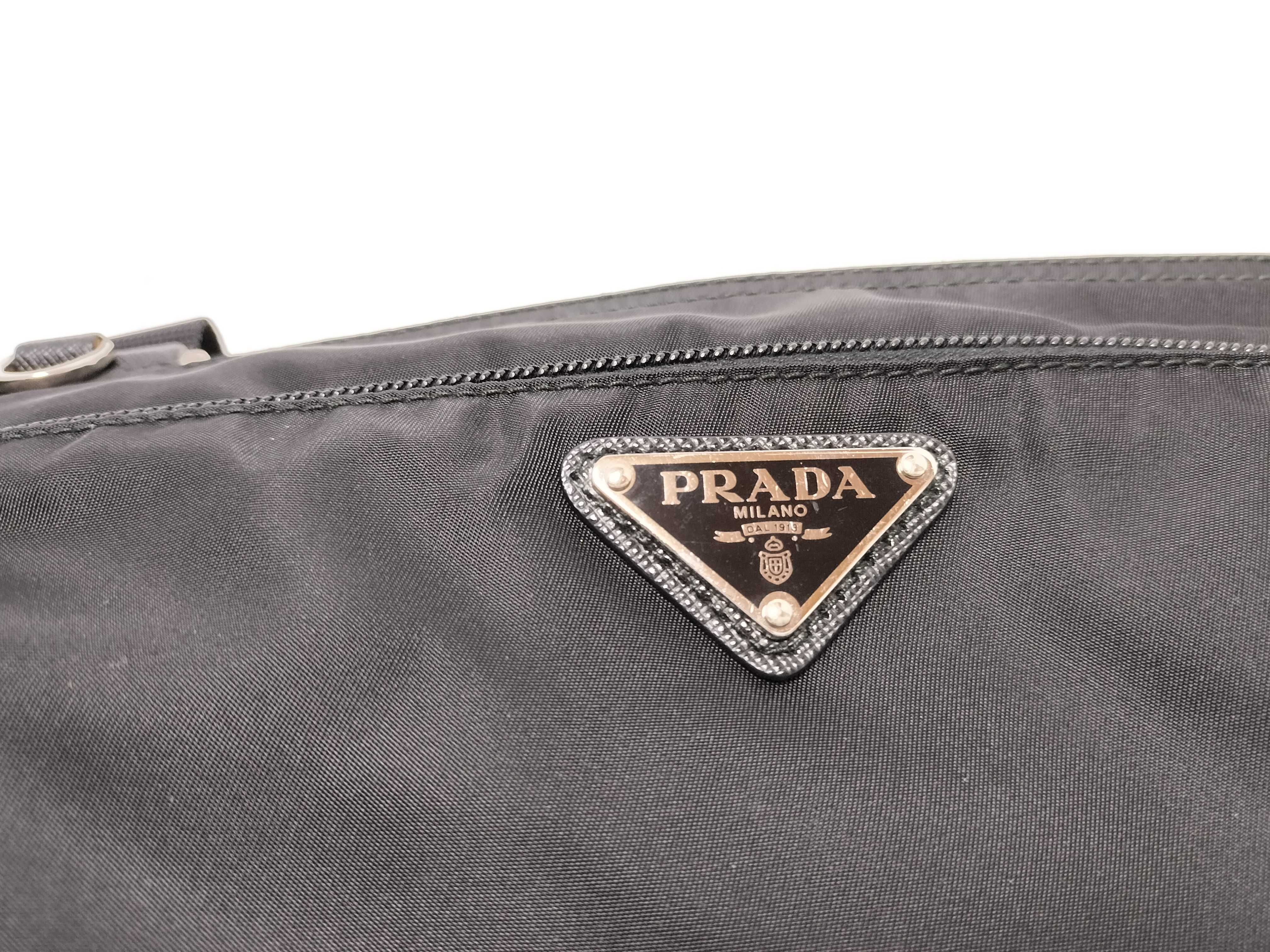 Nylon Prada Tessuto Nylon x Leather Shoulder Bag Black Shoulder Bag — view 12