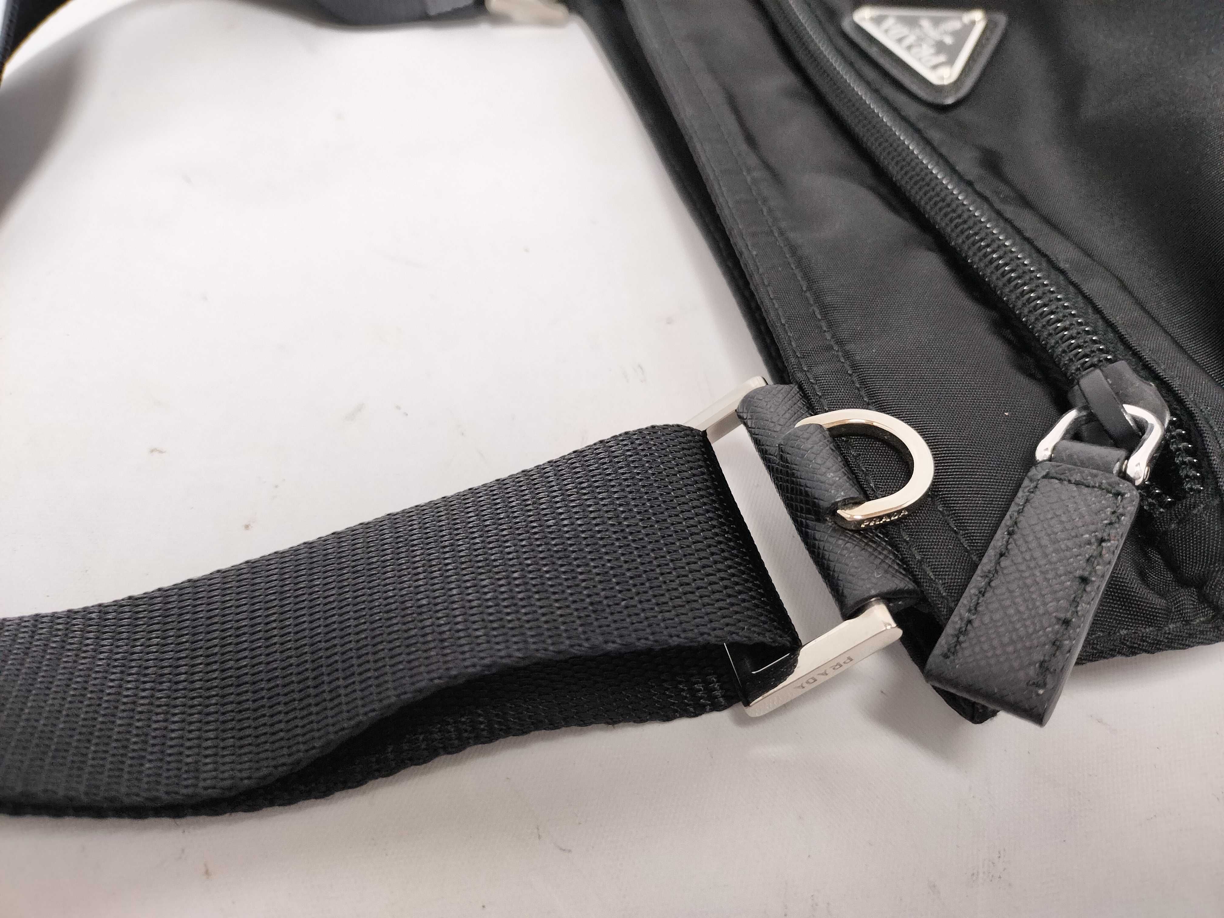Nylon Prada Tessuto Nylon x Leather Shoulder Bag Black Shoulder Bag — view 6