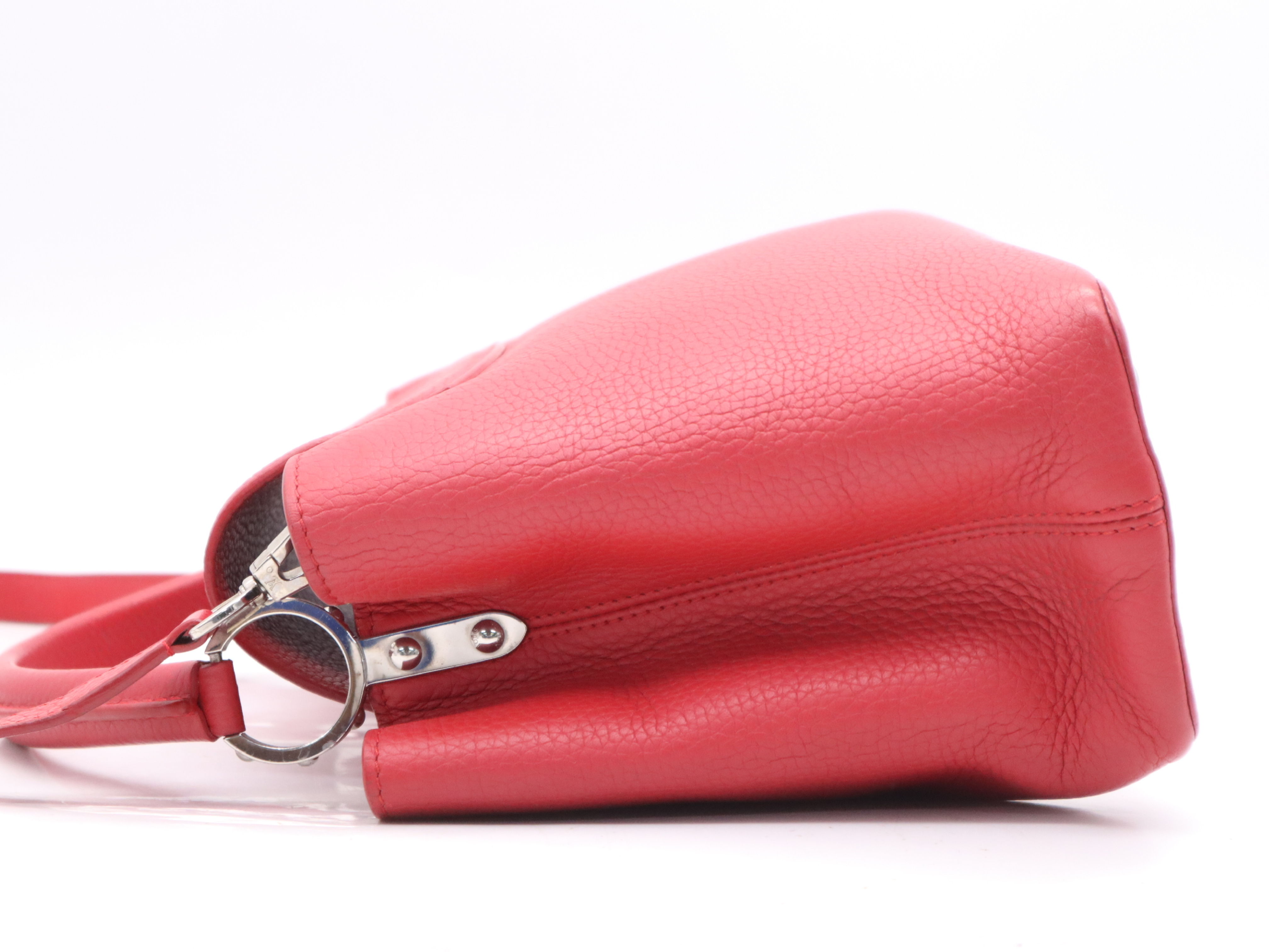 M42237 Taurillon Leather Capucines PM Red Handbag with Shoulder Strap — view 3