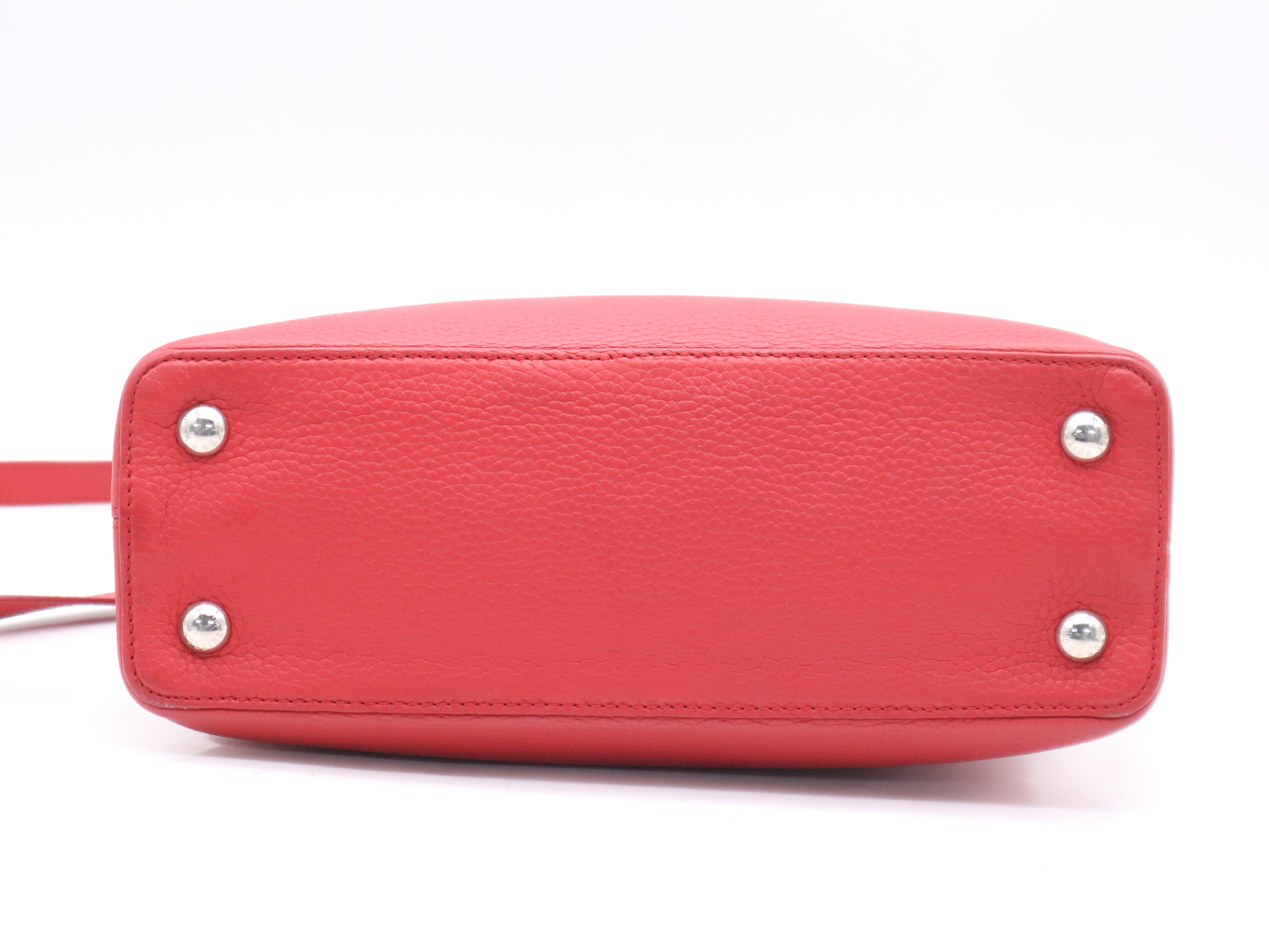M42237 Taurillon Leather Capucines PM Red Handbag with Shoulder Strap — view 4