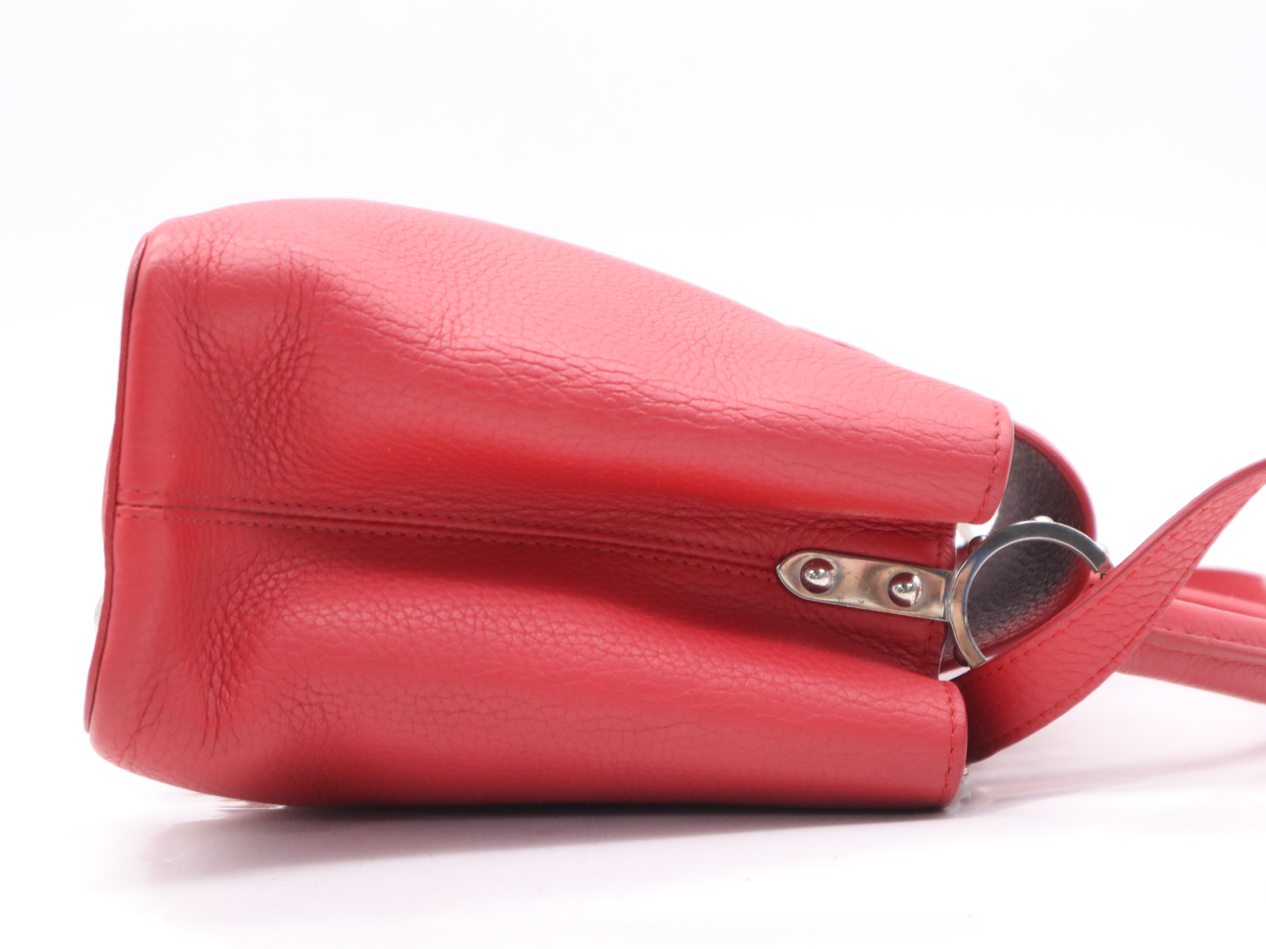 M42237 Taurillon Leather Capucines PM Red Handbag with Shoulder Strap — view 5