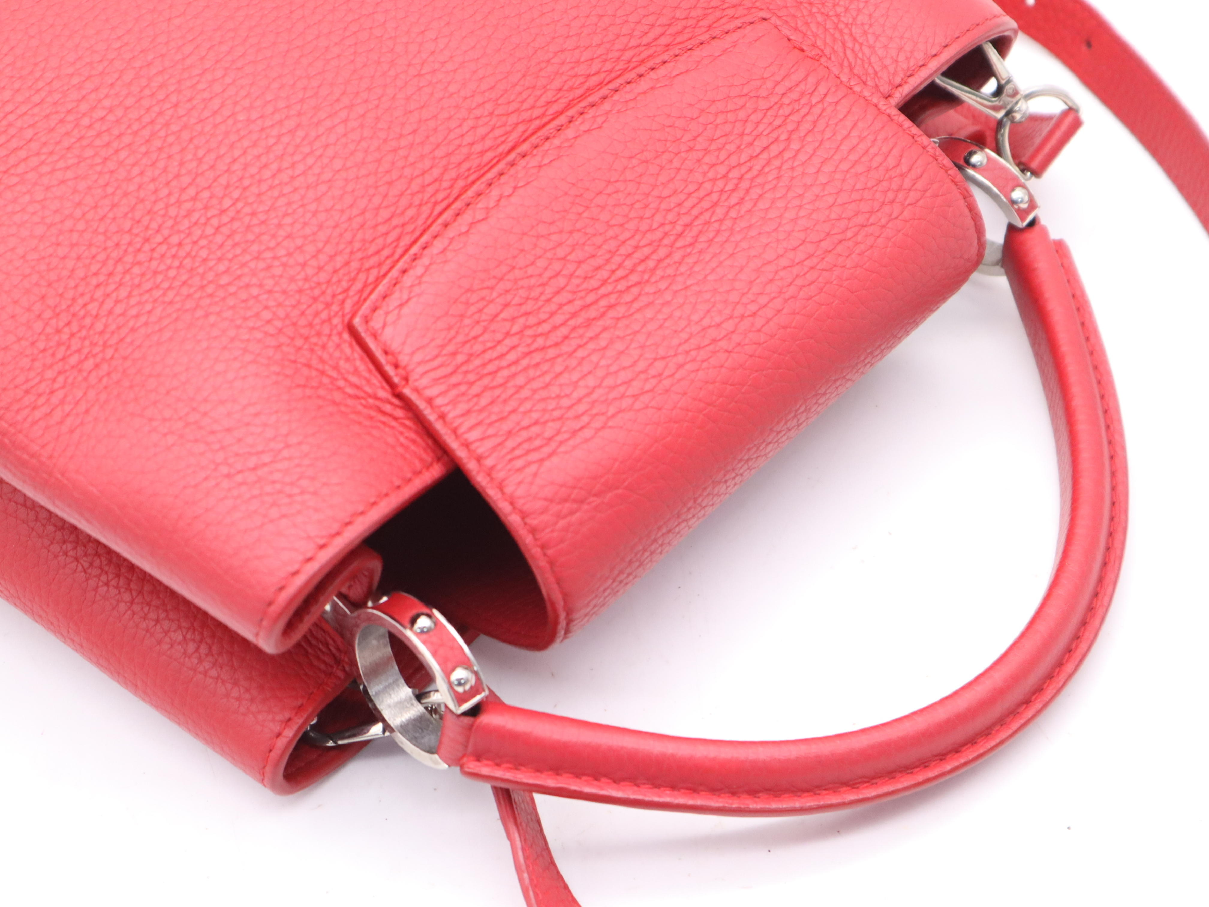 M42237 Taurillon Leather Capucines PM Red Handbag with Shoulder Strap — view 6