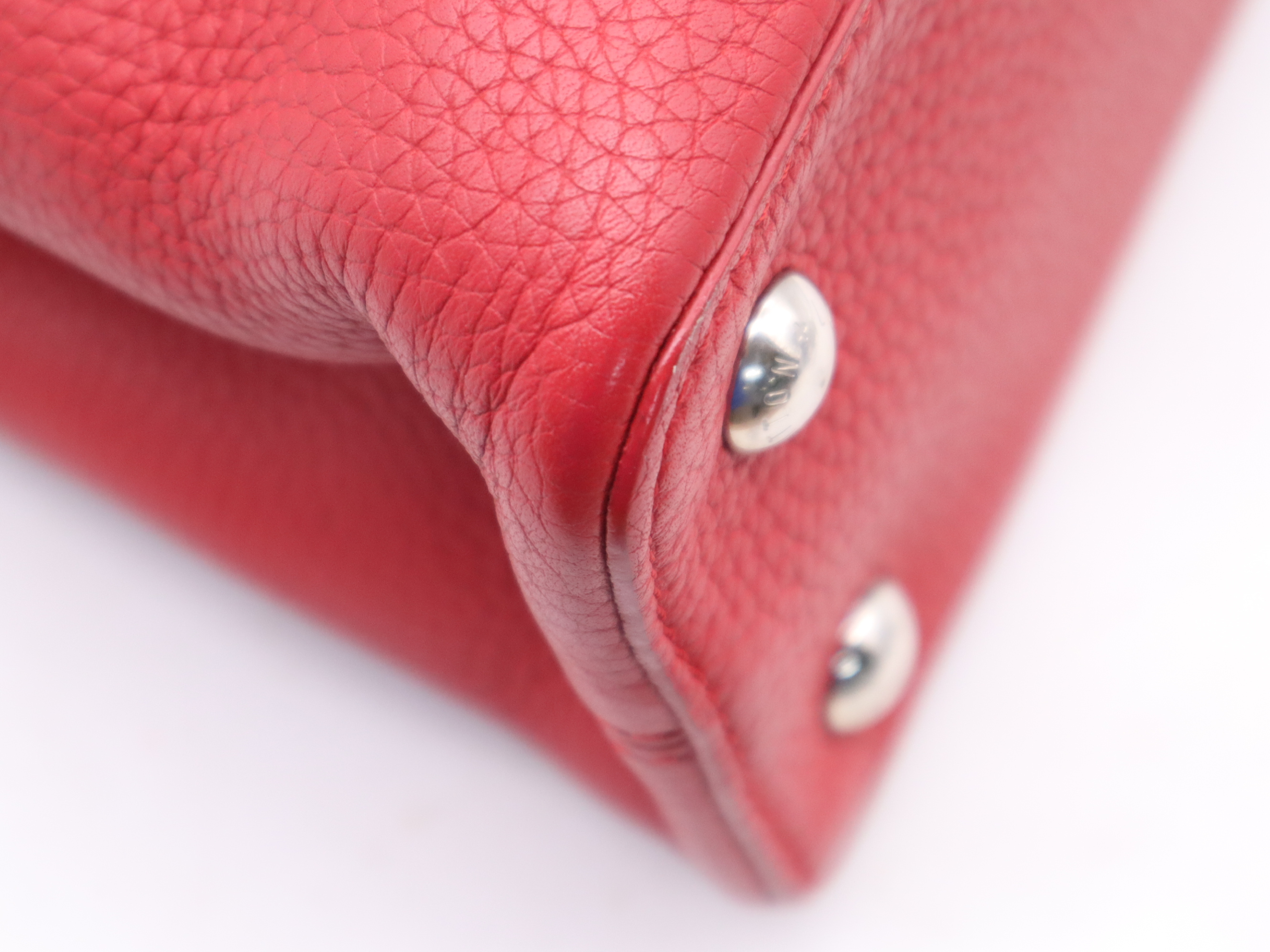 M42237 Taurillon Leather Capucines PM Red Handbag with Shoulder Strap — view 10