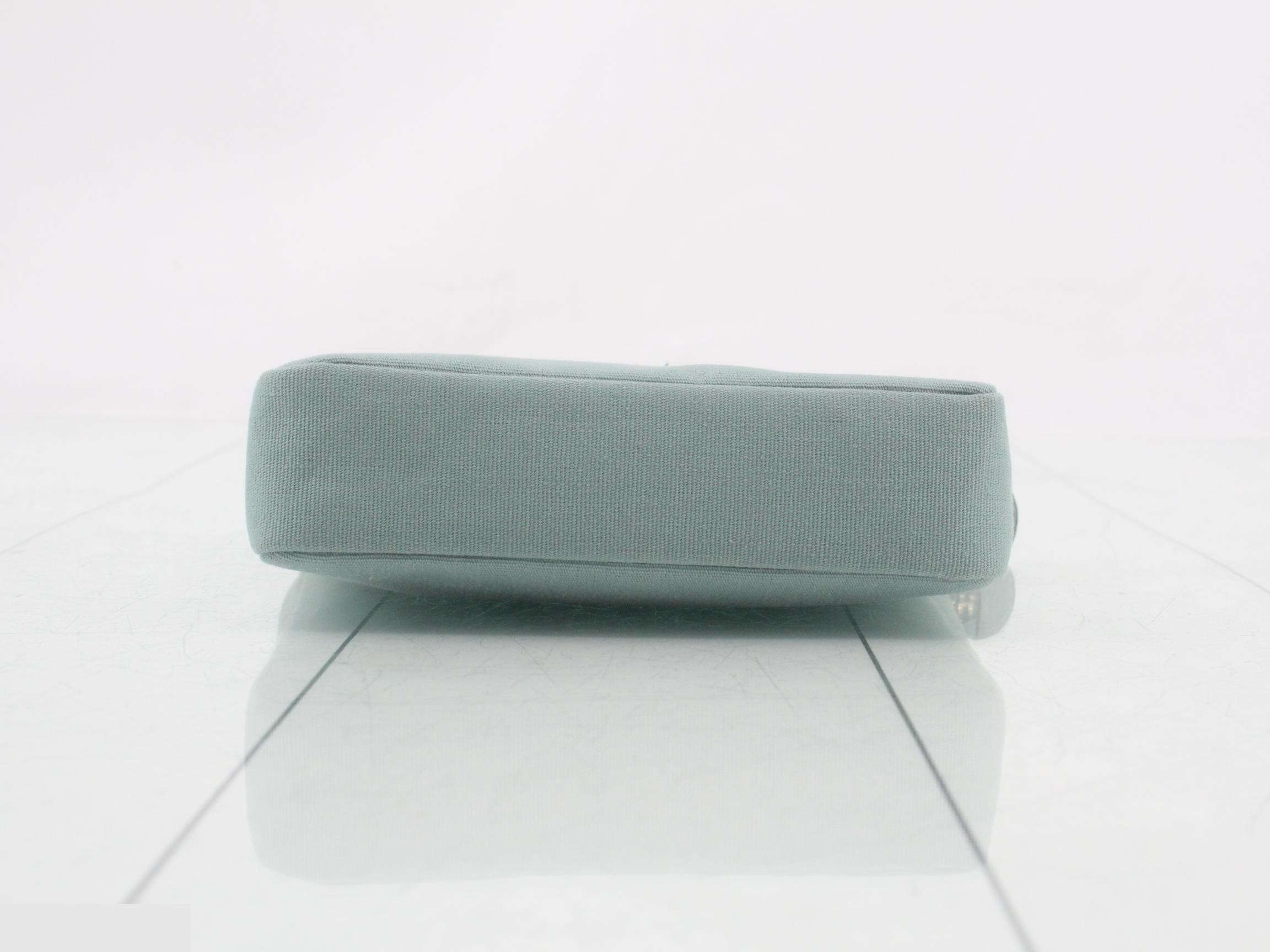 Canvas mini pouch, light blue, approximately 14 x 11 cm — view 3